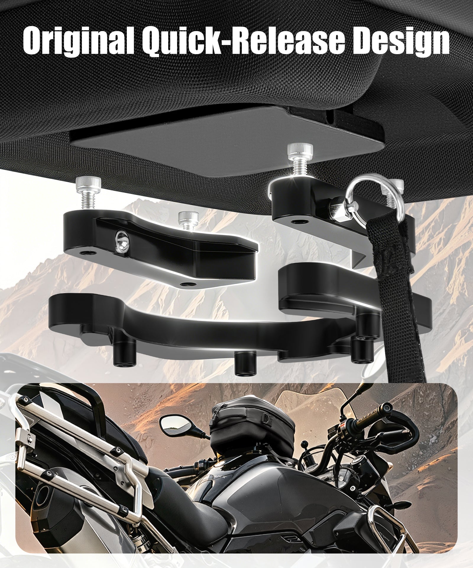 Schnellverschluss Motorrad Tanktasche für BMW R1250GS 2017-2024 – Push-Pull Verriegelung wasserdicht