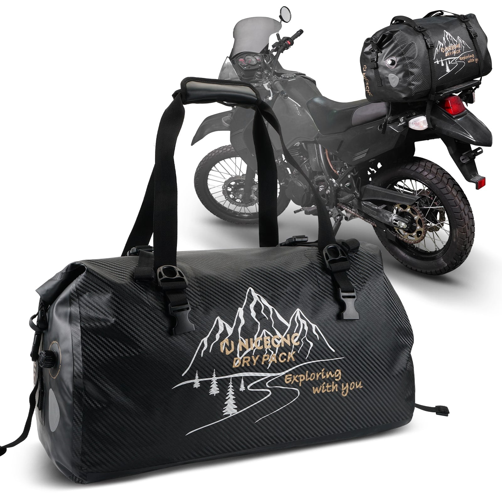 Motorrad 66L Dry Duffel Bag | Rücksitz-Heckgepäcktasche wasserdicht