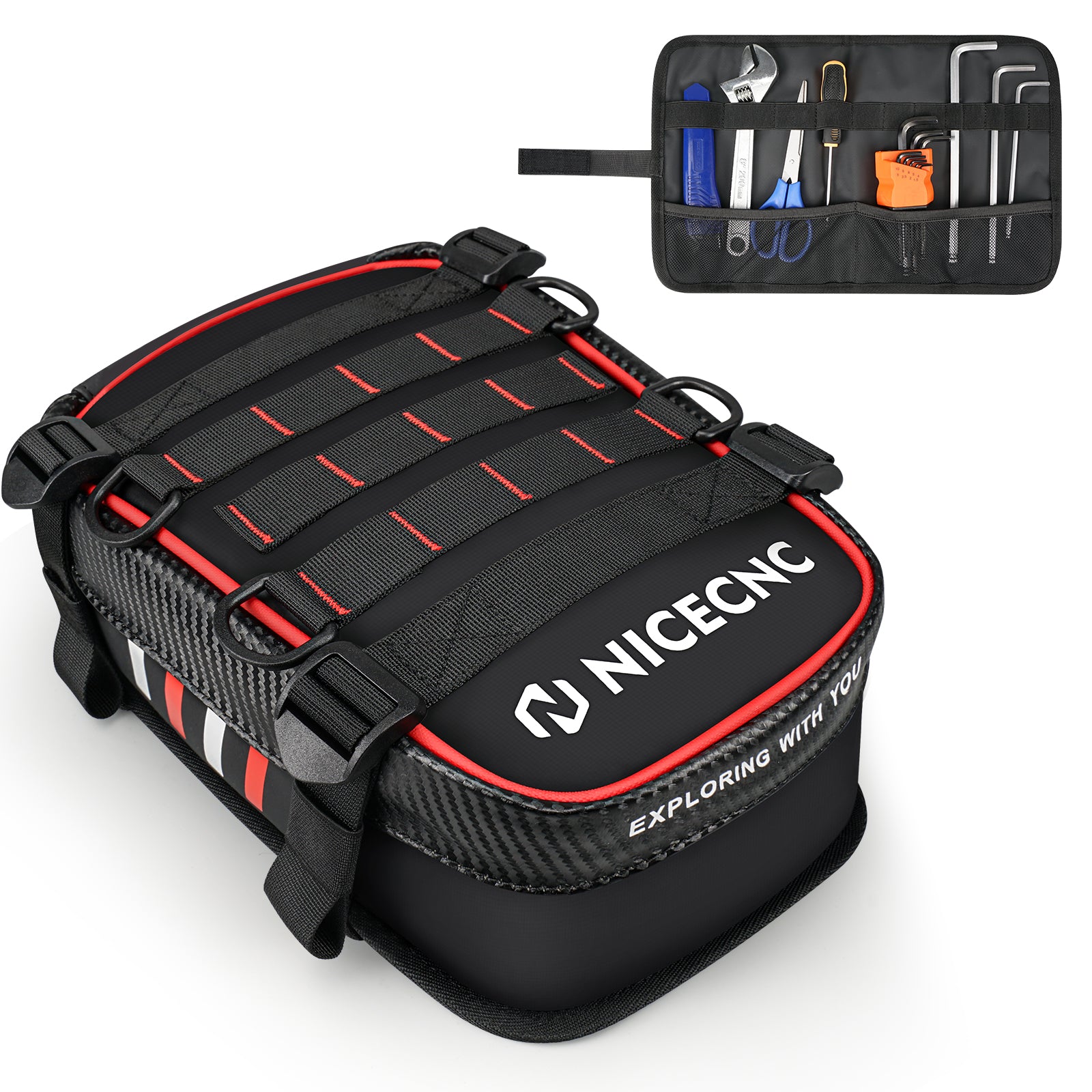 Universal Motorcycle Rear Fender Bag with Tool Roll Bag For Dirt Bike