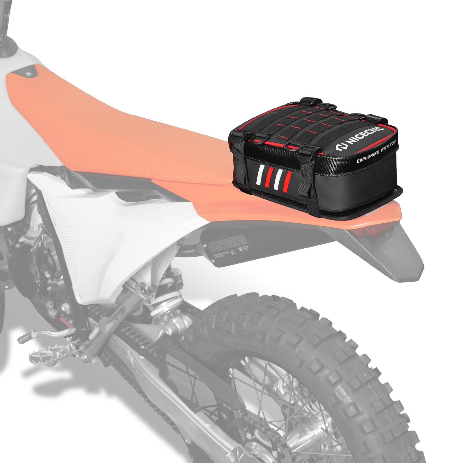 Universal Motorrad Hinten Fender Tasche mit Werkzeug Rolle Tasche Für Dirt Bike Abenteuer Off-road Reiten