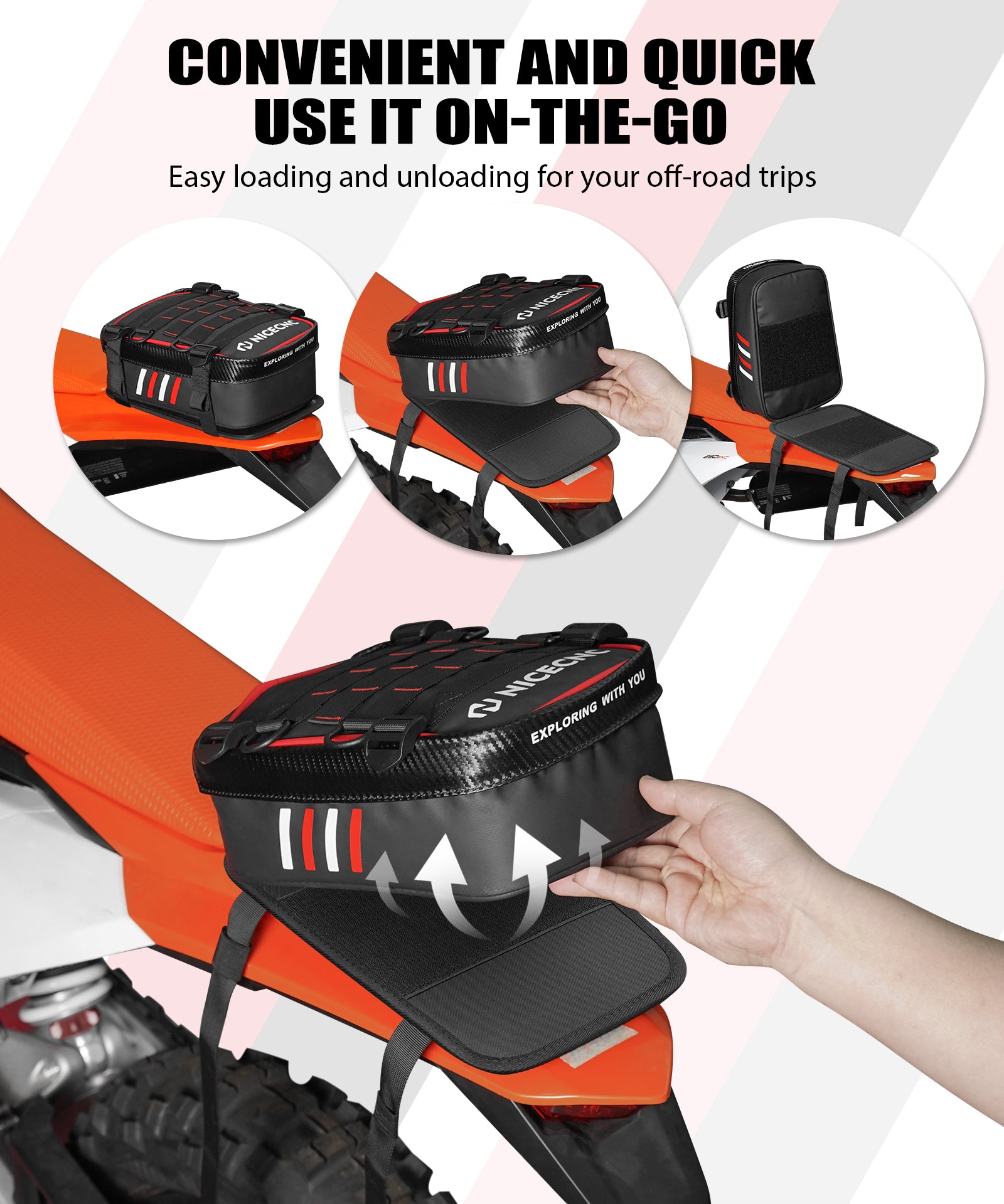Universal Motorrad Hinten Fender Tasche mit Werkzeug Rolle Tasche Für Dirt Bike Abenteuer Off-road Reiten