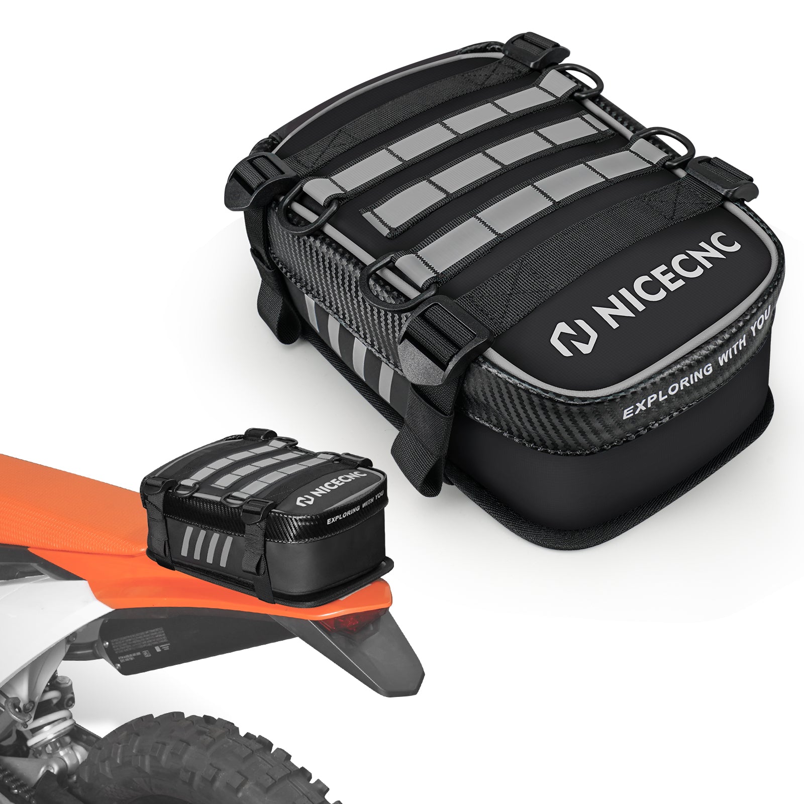 Universal Motorrad Hinten Fender Tasche mit Werkzeug Rolle Tasche Für Dirt Bike Abenteuer Off-road Reiten