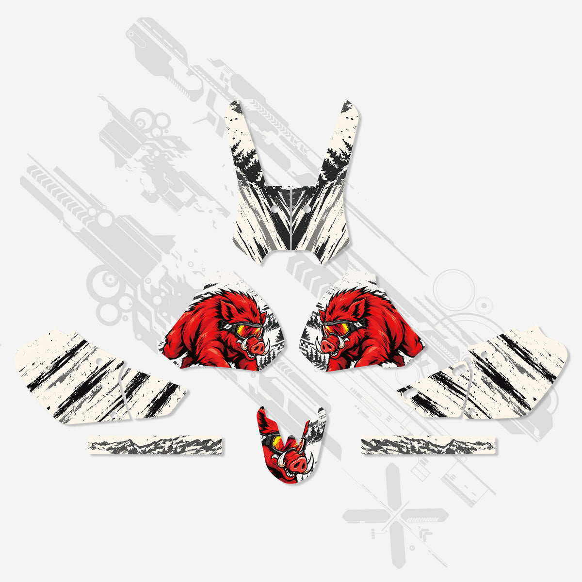 Kit complet d’autocollants décoratifs pour moto HONDA XR250/XR400 1996-2004