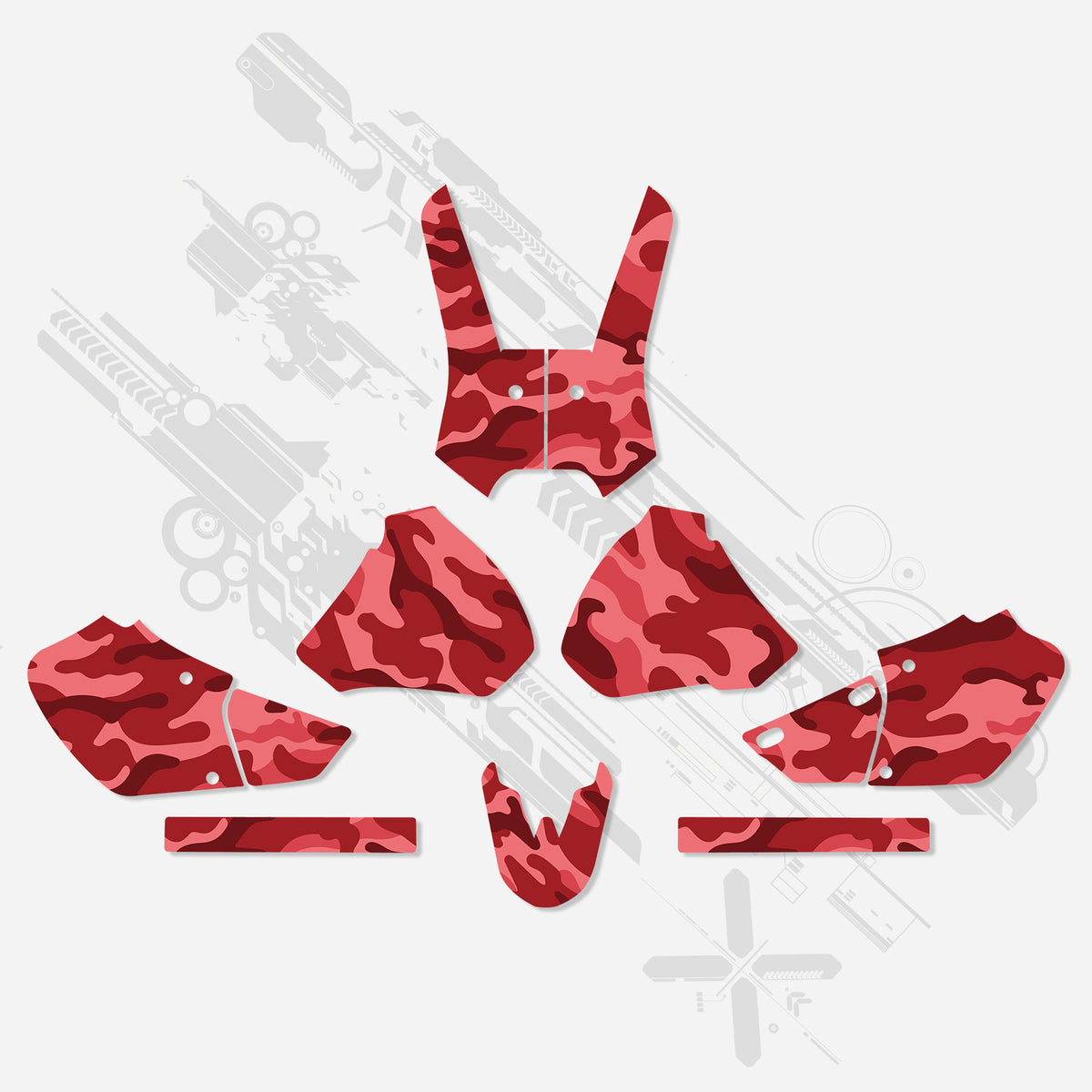 Kit complet d’autocollants décoratifs pour moto HONDA XR250/XR400 1996-2004