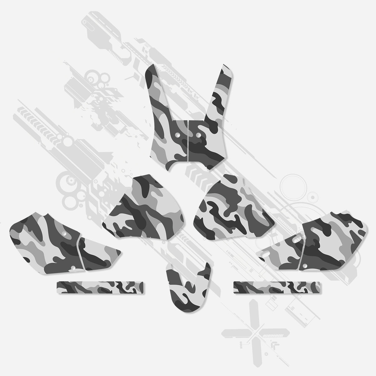 Kit complet d’autocollants décoratifs pour moto HONDA XR250/XR400 1996-2004