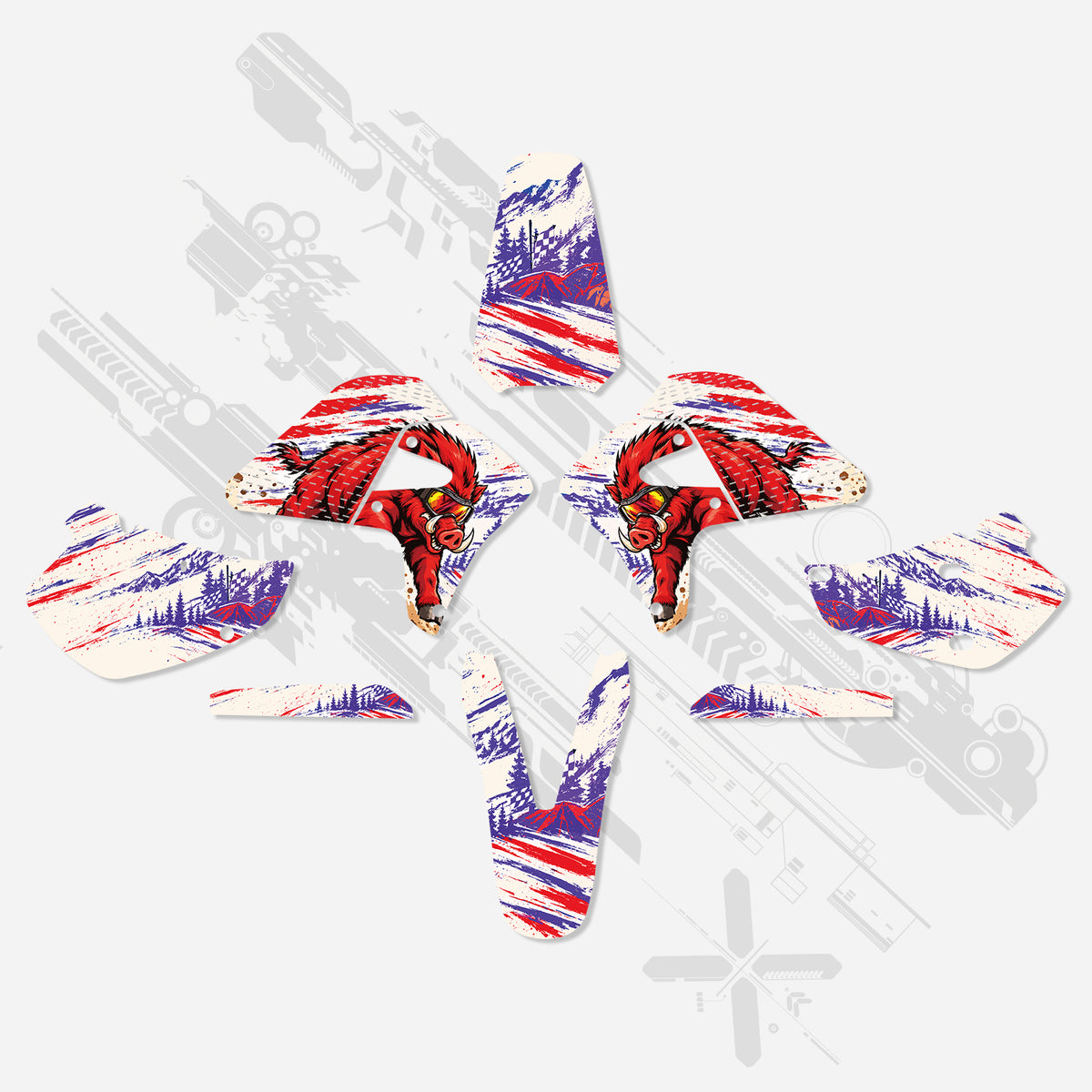Kit completo de adhesivos decorativos para HONDA XR650R 2000-2009