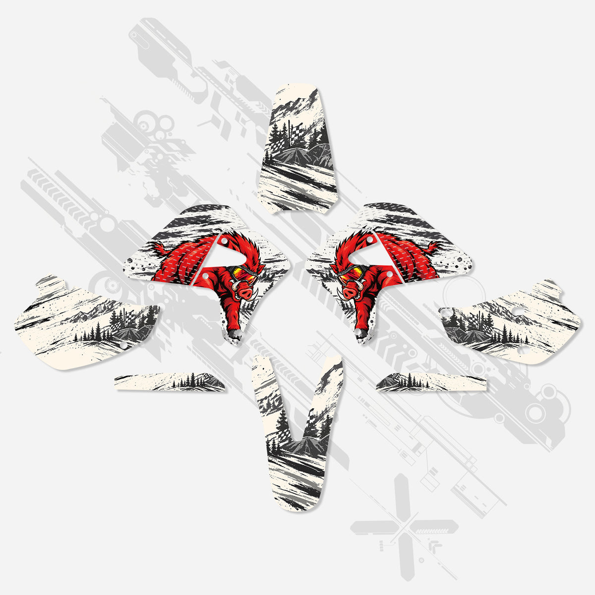 Kit completo de adhesivos decorativos para HONDA XR650R 2000-2009