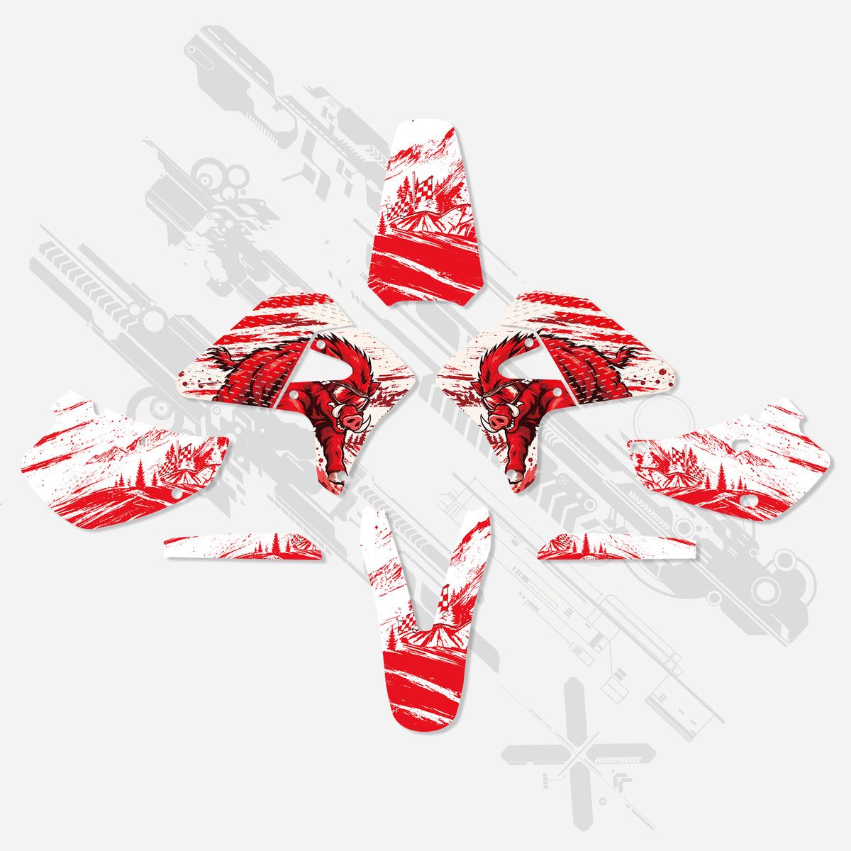 Kit completo de adhesivos decorativos para HONDA XR650R 2000-2009