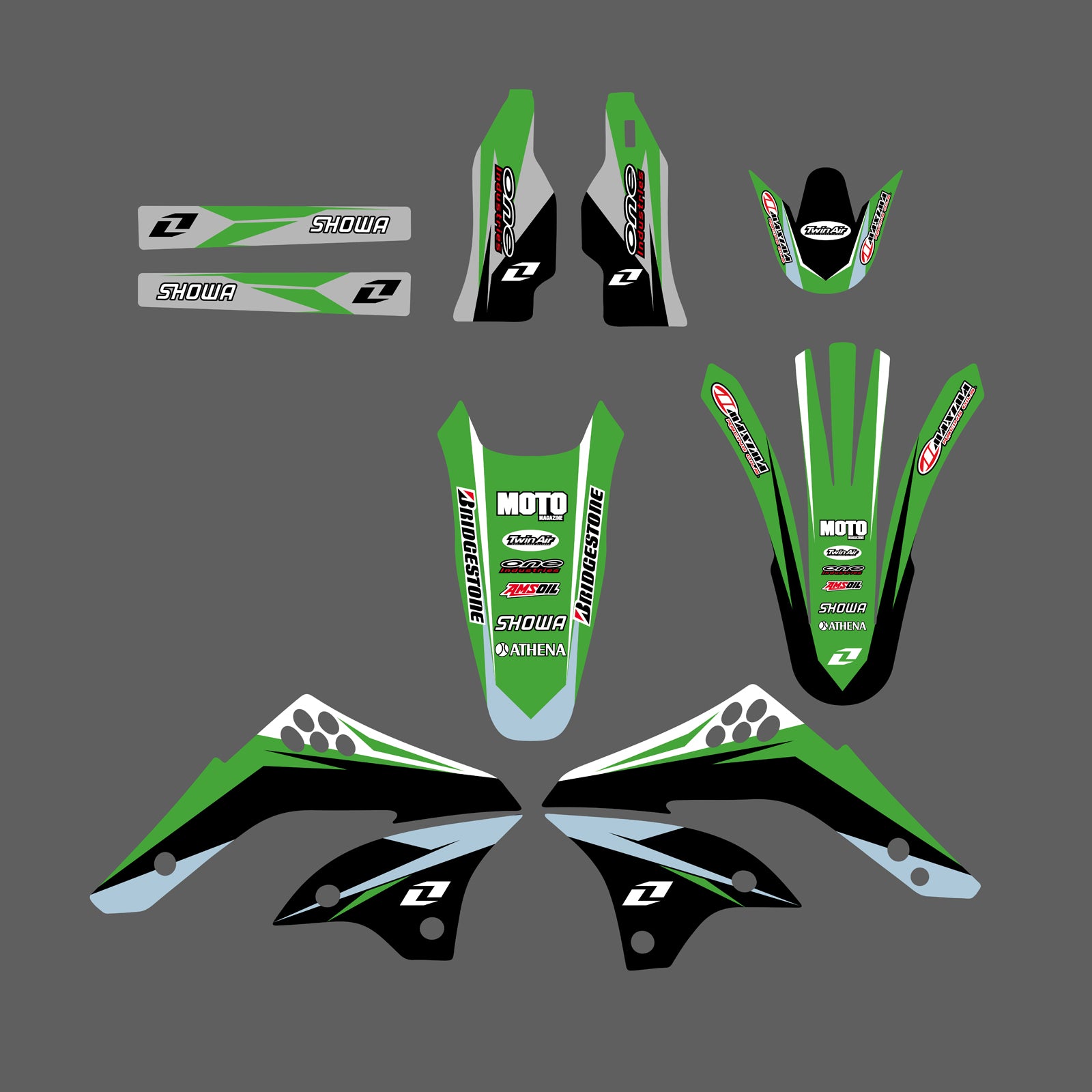 Vollständiger Grafik-Hintergrund-Aufkleber-Abziehbild-Satz für KAWASAKI KXF450 2006-2008