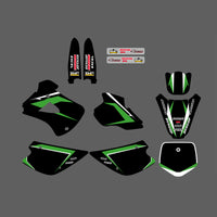 Motorrad-Team-Aufkleber-Set mit vollständigen Grafiken im Hintergrund für Kawasaki KX80/KX85/KX100 1998–2000