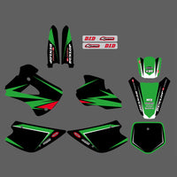 Motorrad-Team-Aufkleber-Set mit vollständigen Grafiken im Hintergrund für Kawasaki KX80/KX85/KX100 1998–2000