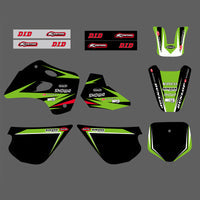 Motorrad-Team-Aufkleber-Set mit vollständigen Grafiken im Hintergrund für Kawasaki KX80/KX85/KX100 1998–2000