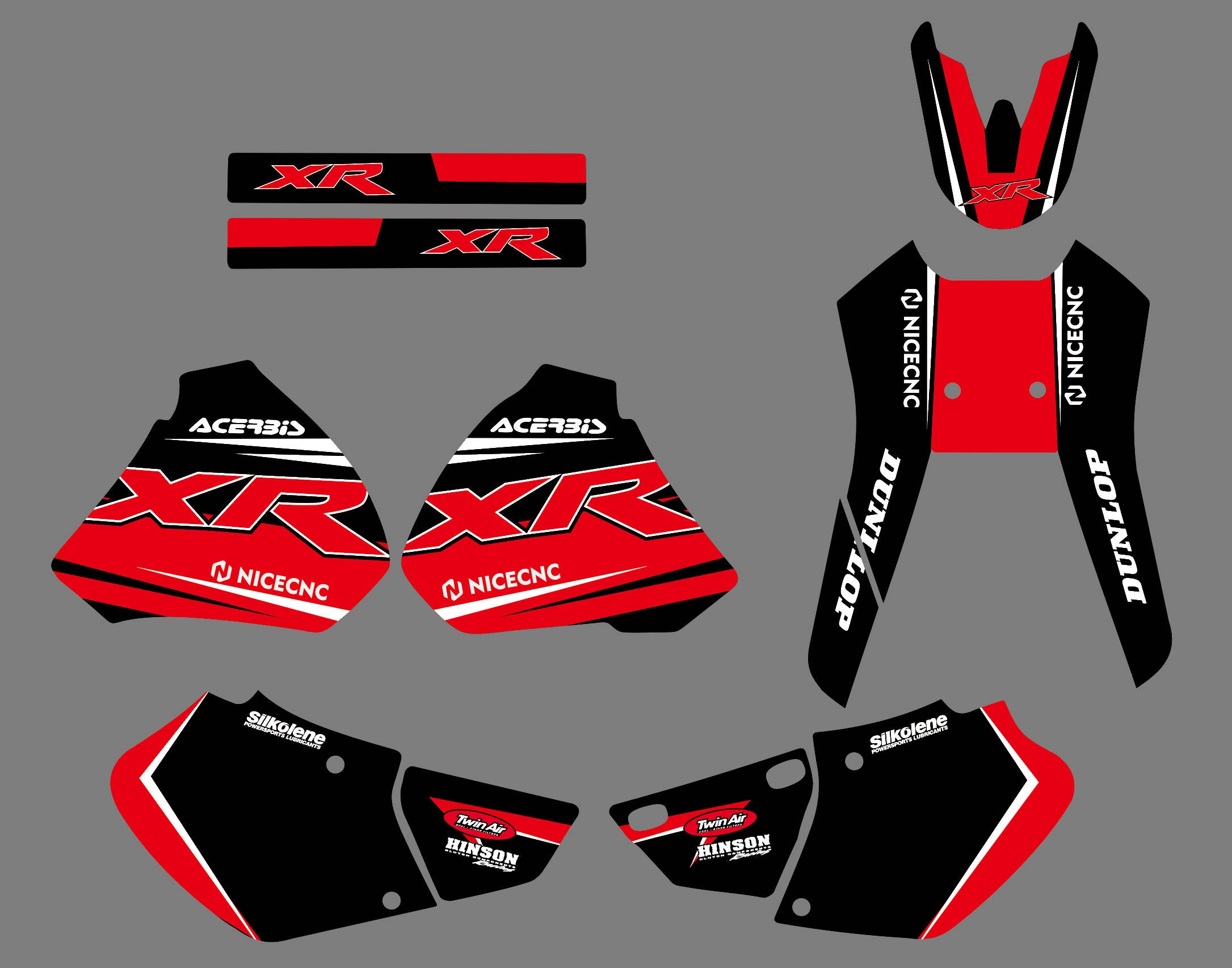 Motorrad-Team-Grafik-Hintergrundaufkleber für Honda XR250/XR400 1996-2004