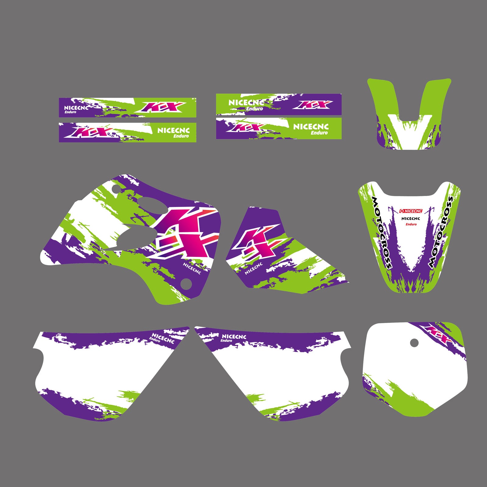 Vollständige Grafik-Hintergrund-Aufkleber für Kawasaki KX80 1994-1997