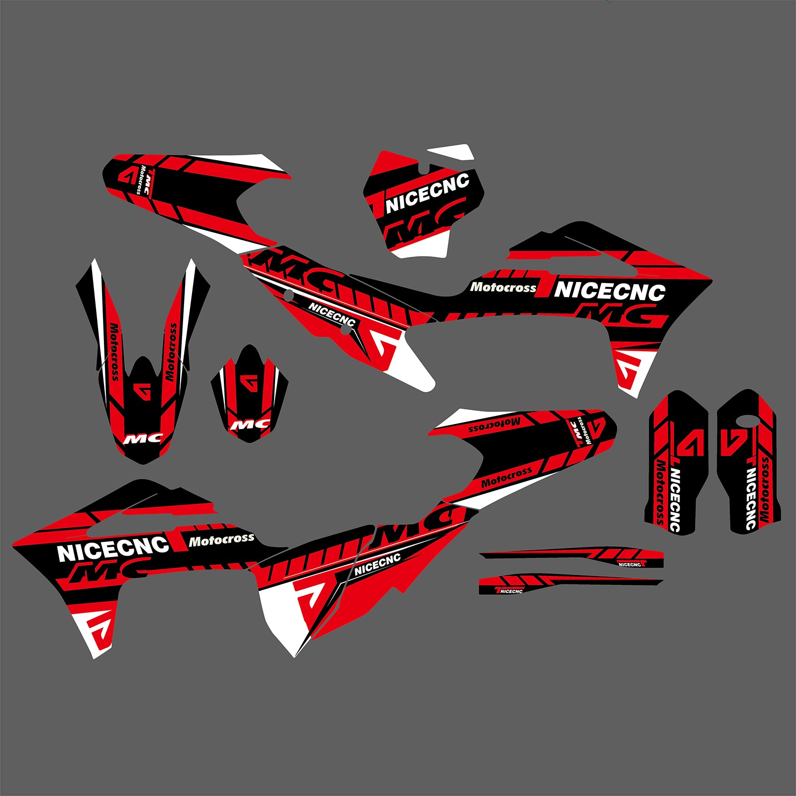 Motorrad-Team-Aufkleber-Set mit vollständigen Grafiken im Hintergrund für GAS GAS MC Motocross, alle Modelle 2021–2023