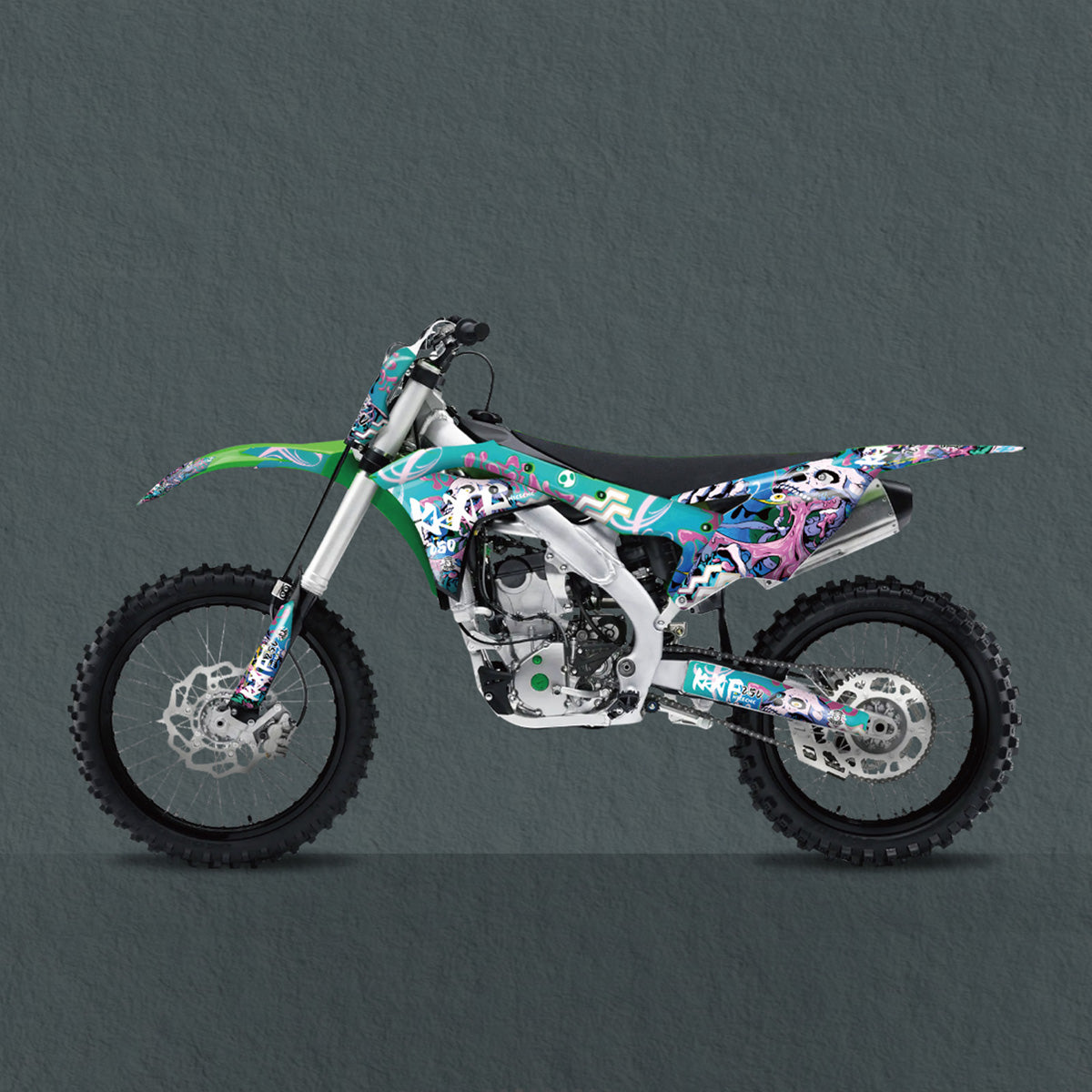 Grafik-Kit Kotflügel Aufkleber Gabel Aufkleber für Kawasaki KX250F KX 250F 2017-2020