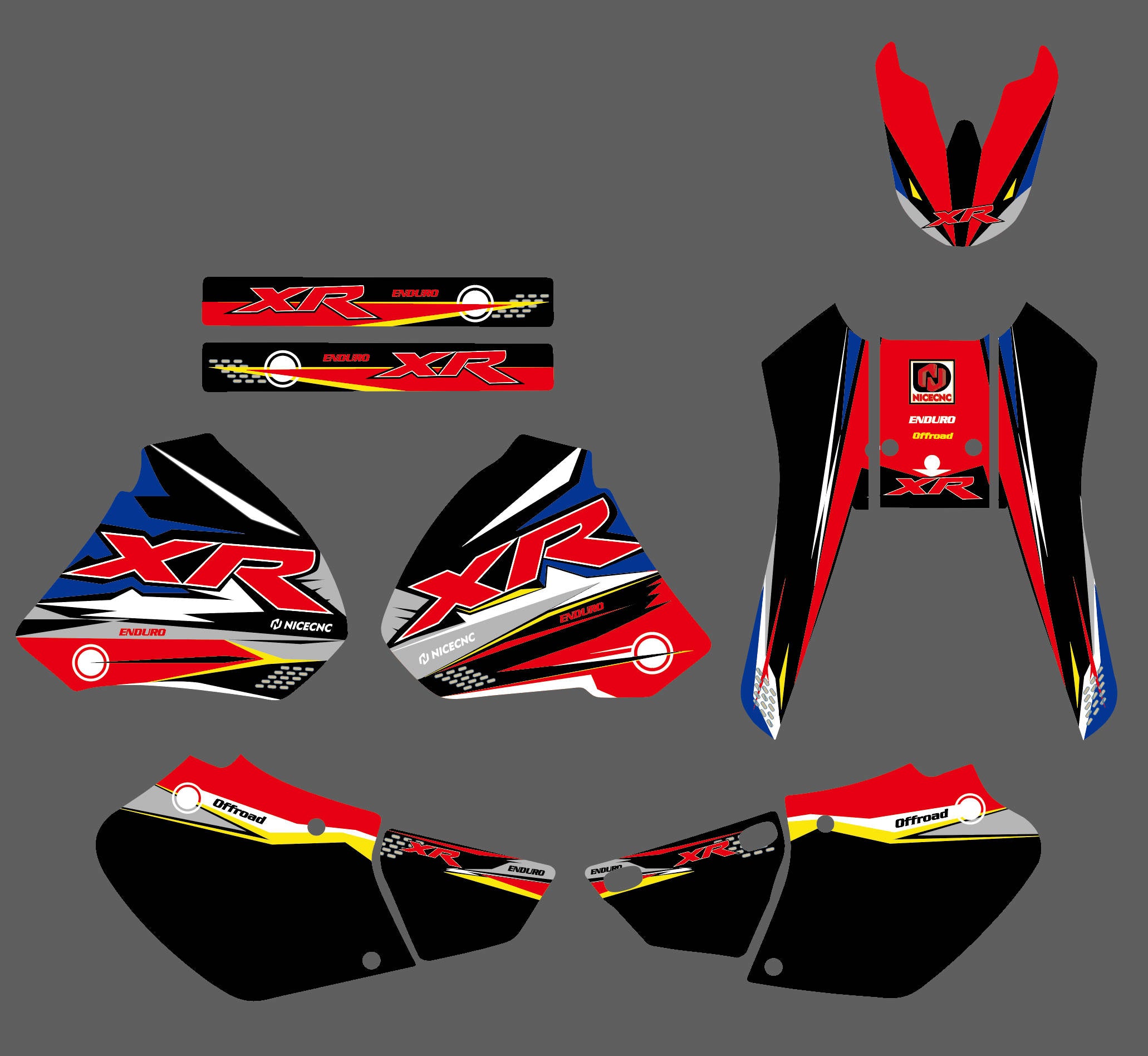 Motorrad-Grafik-Aufkleber-Set für HONDA XR250/XR400 1996-2004