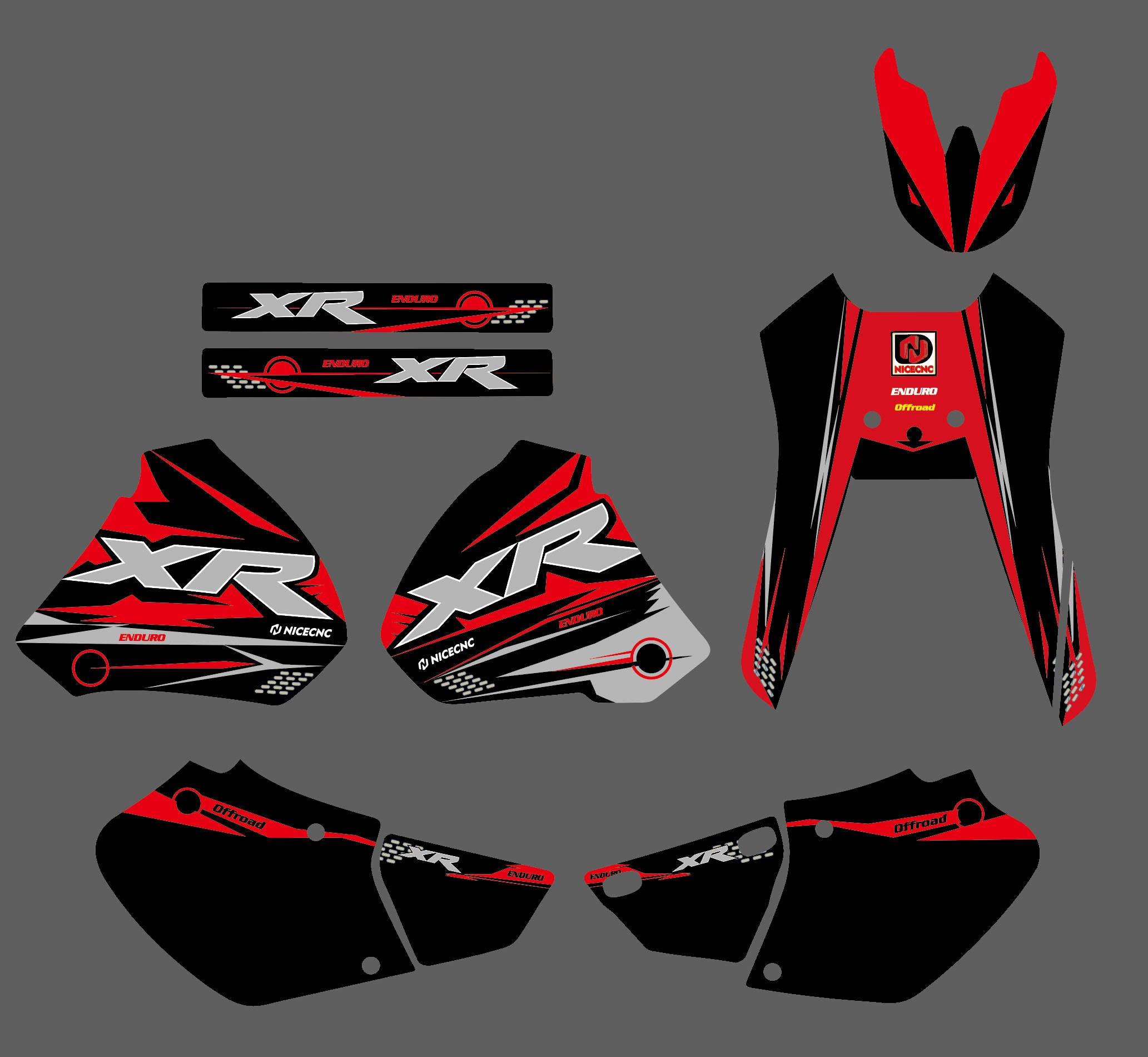 Off-Road-Bike-Grafik-Aufkleber-Set für Honda XR250 XR400 1996-2004