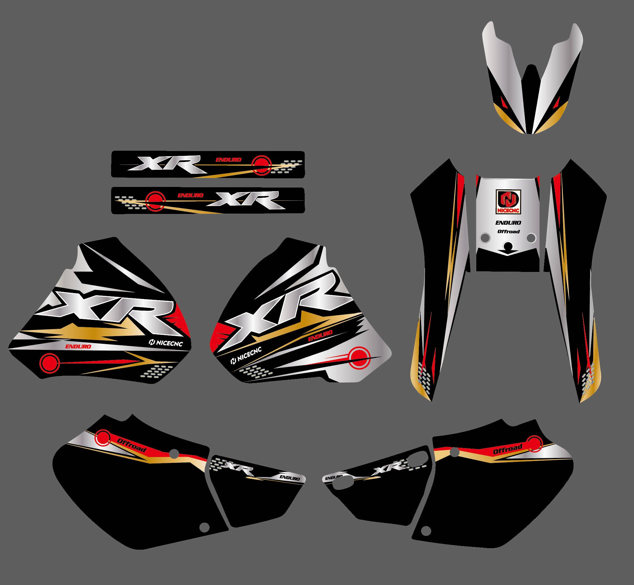 Off-Road-Bike-Grafik-Aufkleber-Set für Honda XR250 XR400 1996-2004