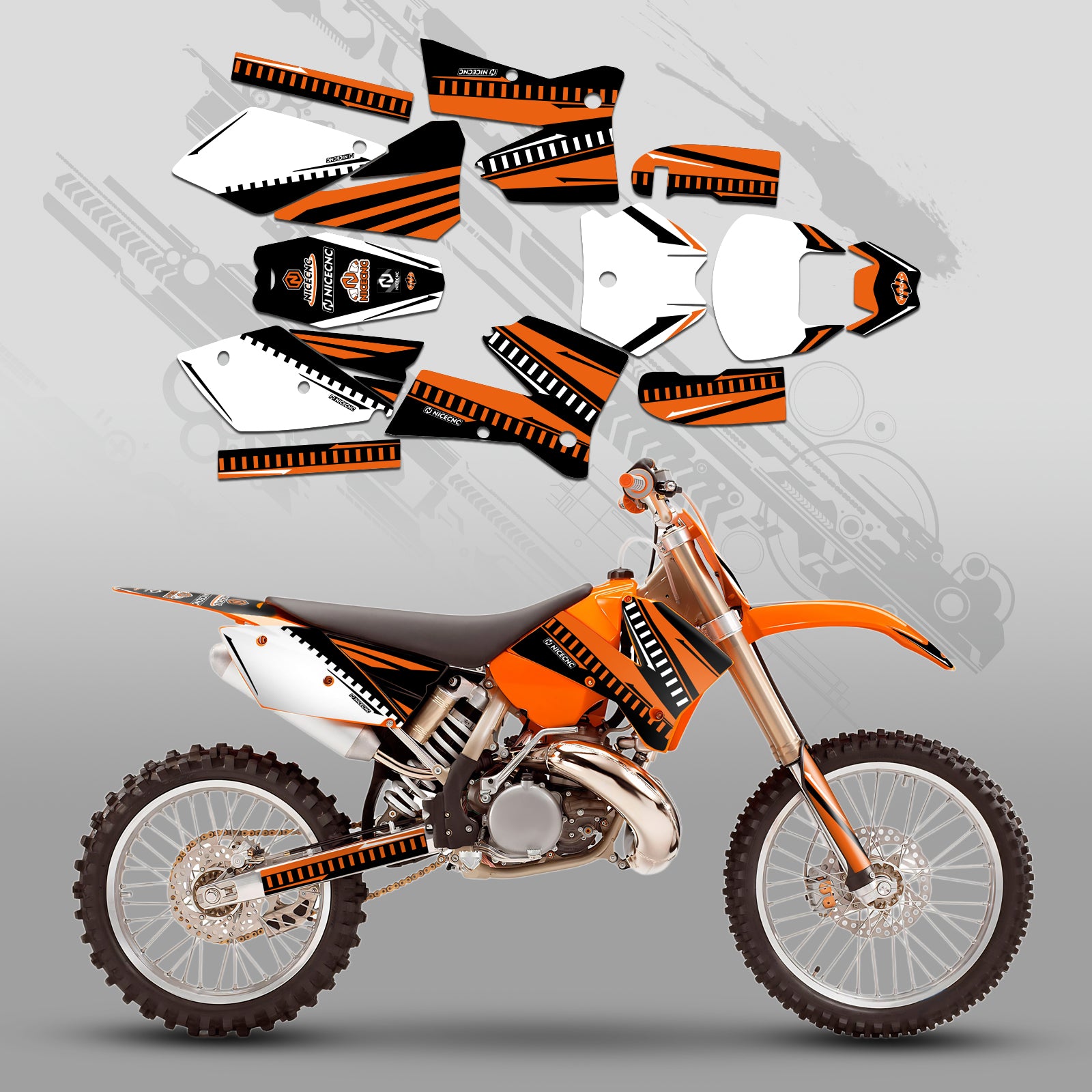 Motorrad Volle Grafik Aufkleber Aufkleber Set Für KTM SX 2005-2006
