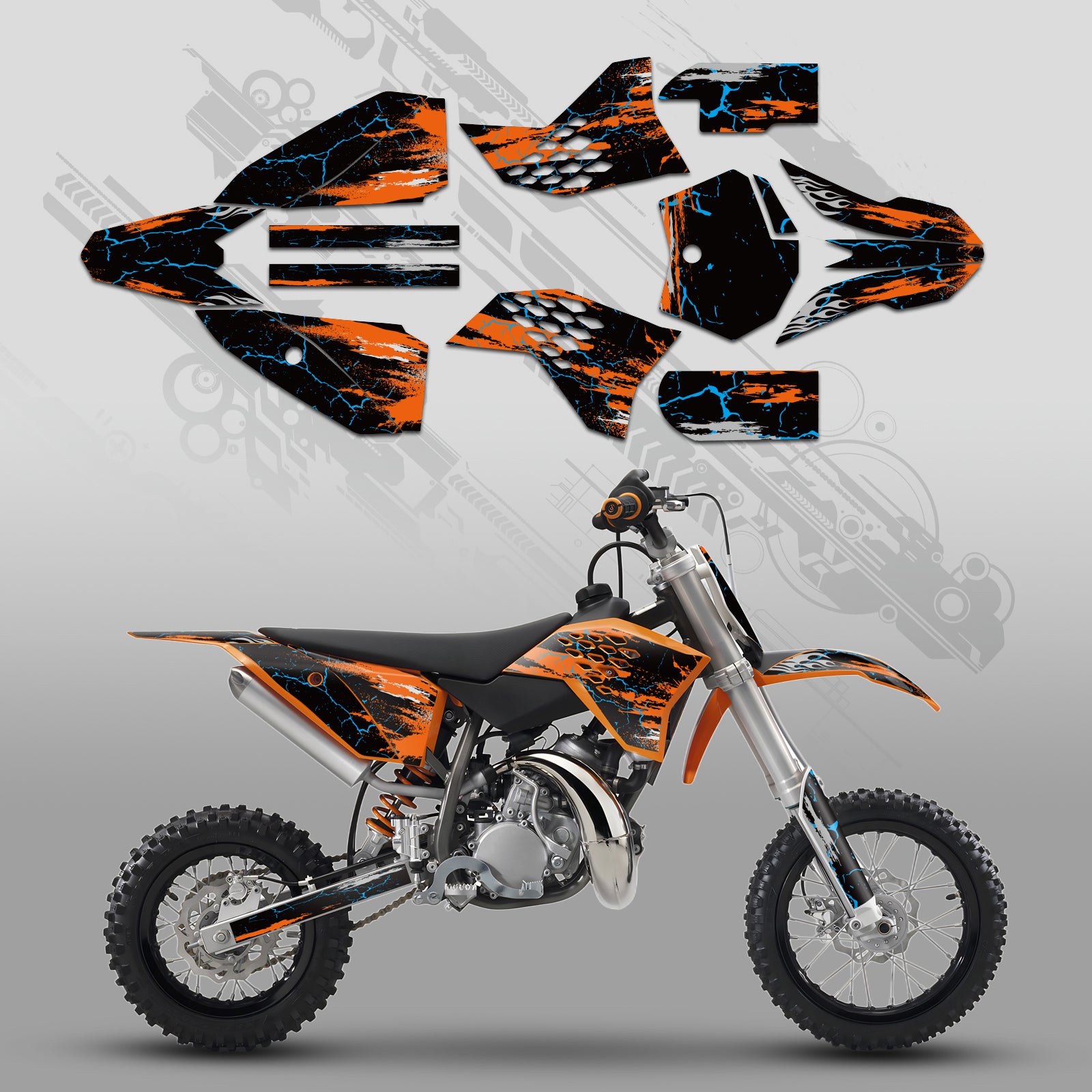 Motorrad Volle Grafiken Aufkleber Aufkleber Set Für KTM SX50 2009-2015