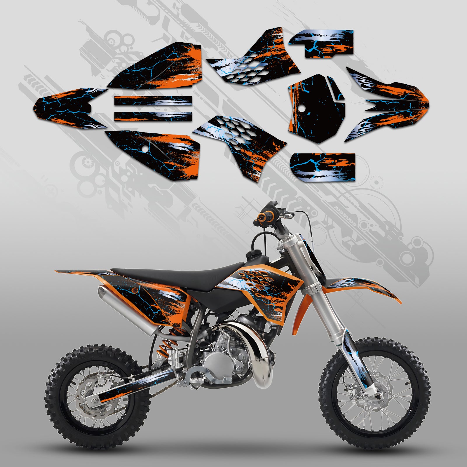 Komplettes Grafik-Aufkleber-Set für KTM SX50 2009–2015