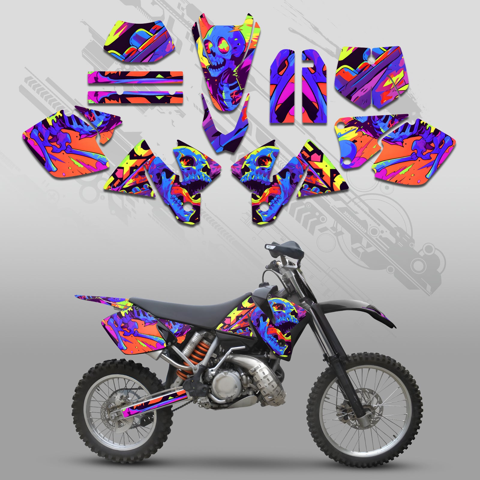 Komplettes Grafik-Aufkleber-Set für KTM EXC 1998-2000