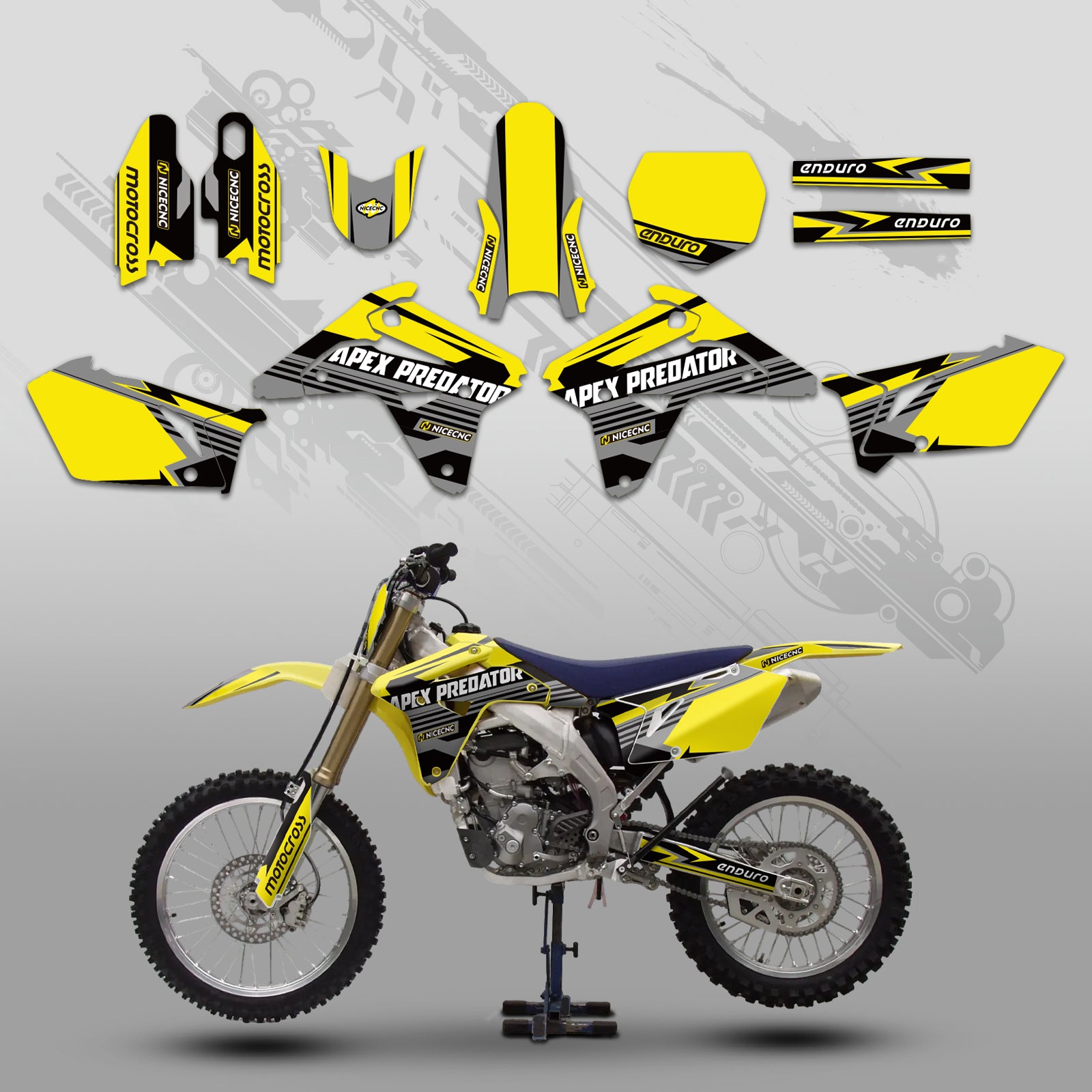 Motorrad Volle Grafiken Aufkleber Set Für SUZUKI RMZ450 2007