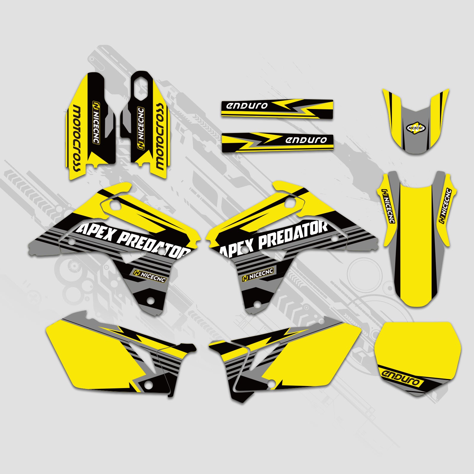 Motorrad Volle Grafiken Aufkleber Set Für SUZUKI RMZ450 2007
