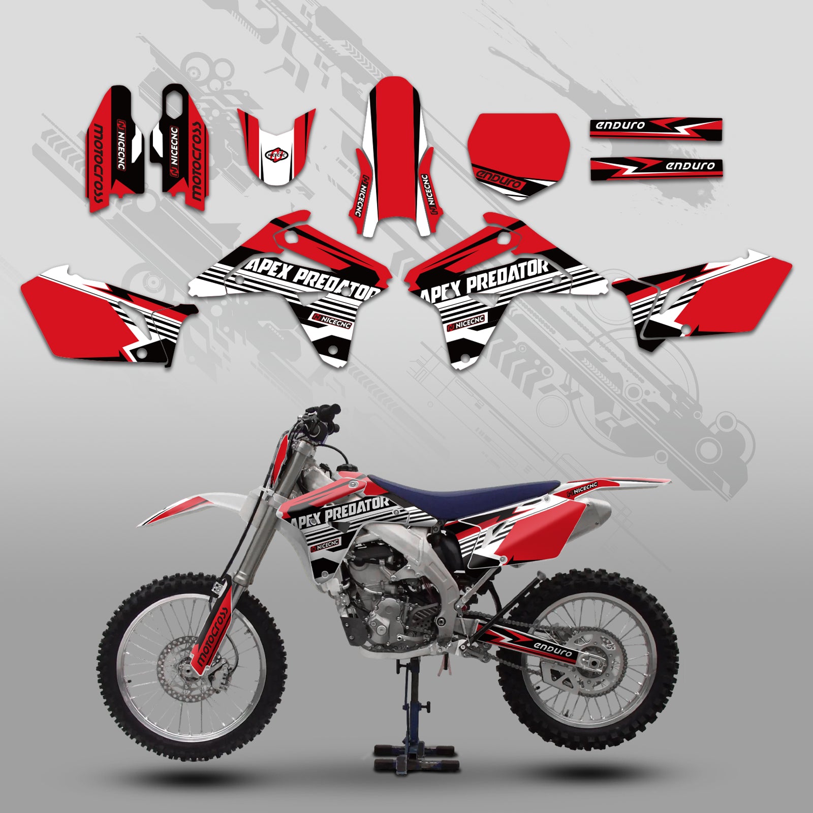 Motorrad Volle Grafiken Aufkleber Set Für SUZUKI RMZ450 2007
