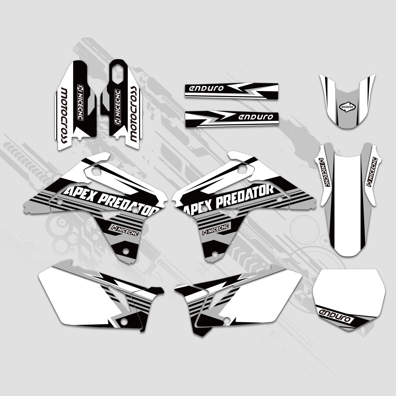 Komplettes Grafik-Aufkleber-Set für SUZUKI RMZ450 2007