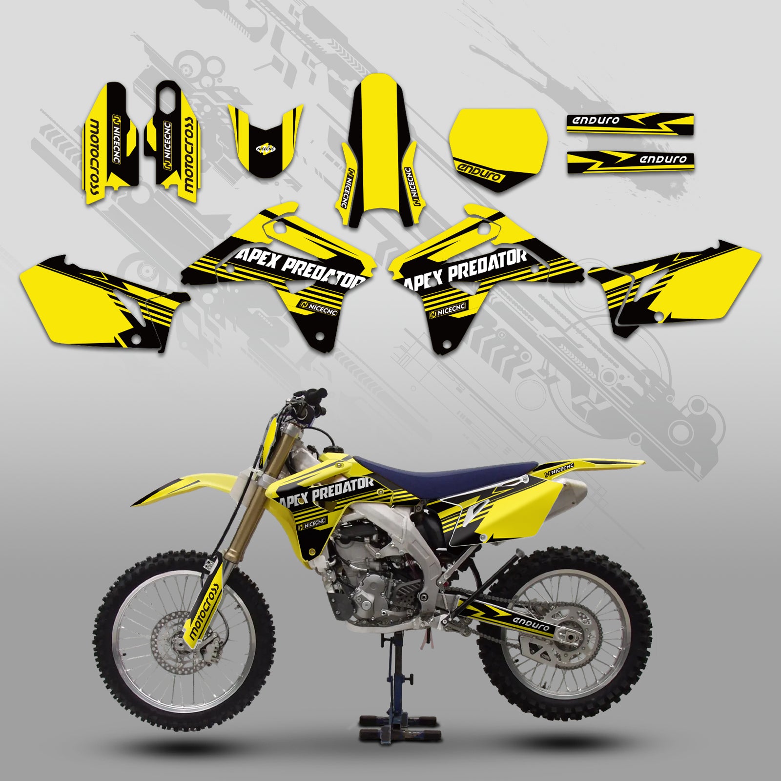 Komplettes Grafik-Aufkleber-Set für SUZUKI RMZ450 2007