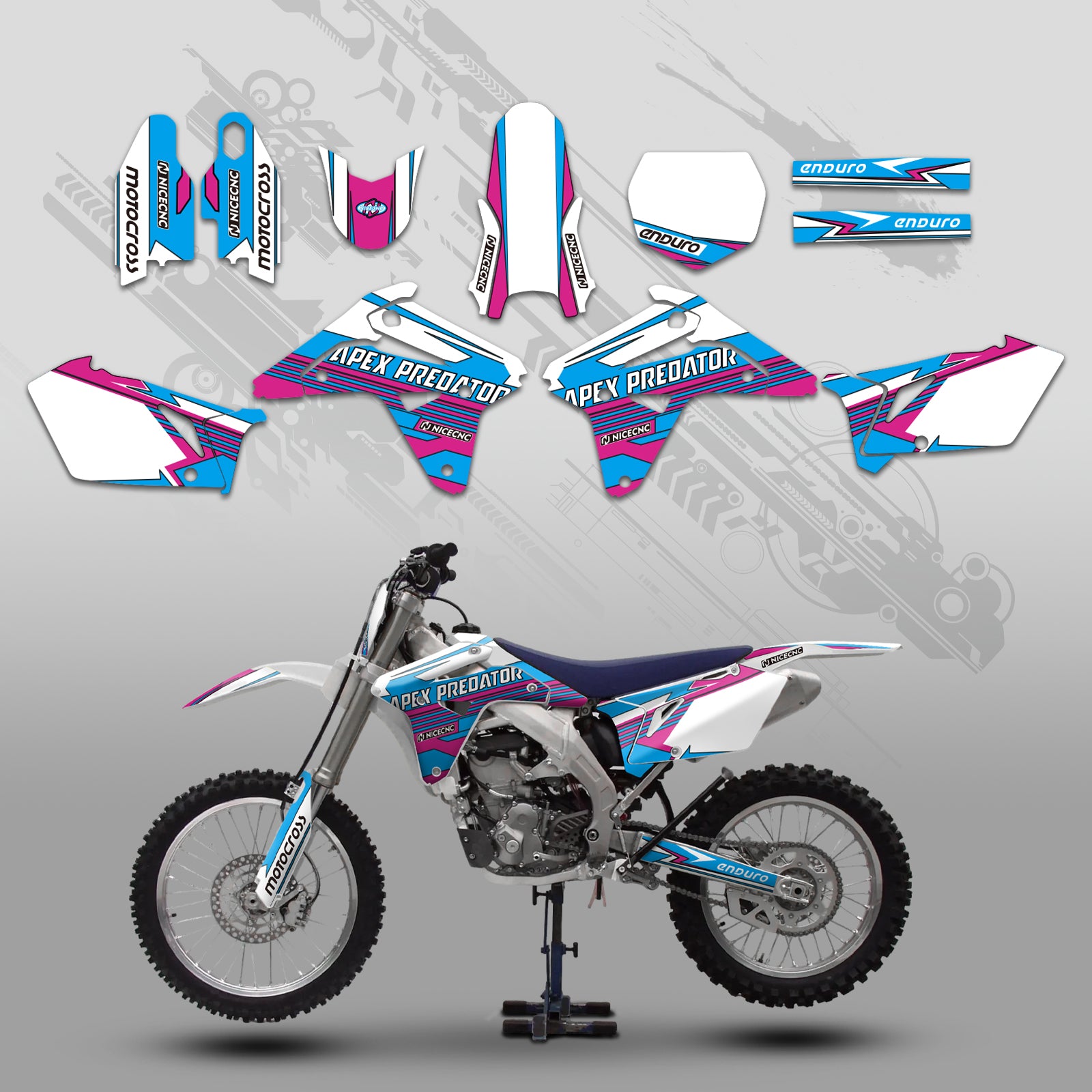Komplettes Grafik-Aufkleber-Set für SUZUKI RMZ450 2007