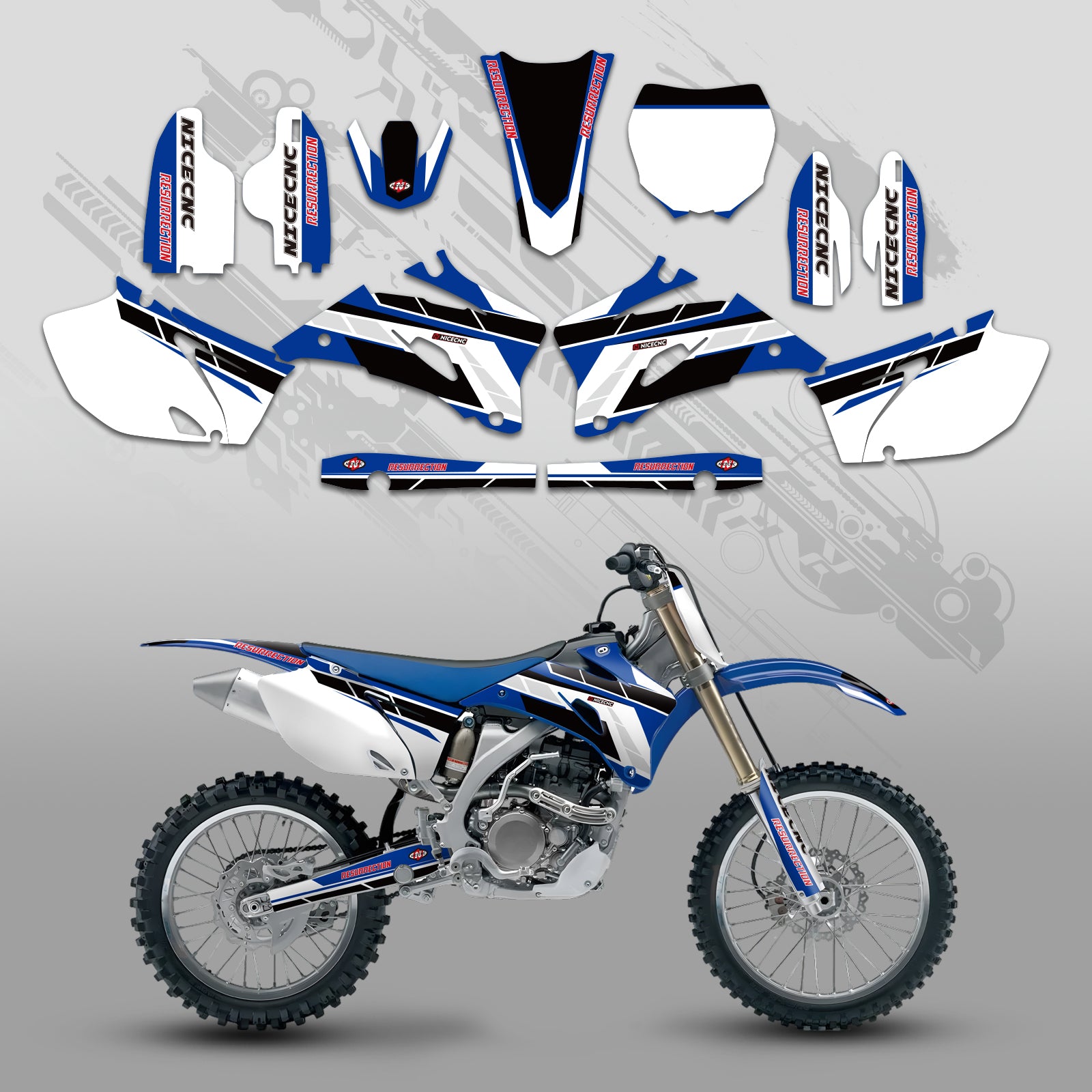 Motorrad Volle Grafiken Aufkleber Aufkleber Set Für YAMAHA YZ250F / YZ450F 2006-2009