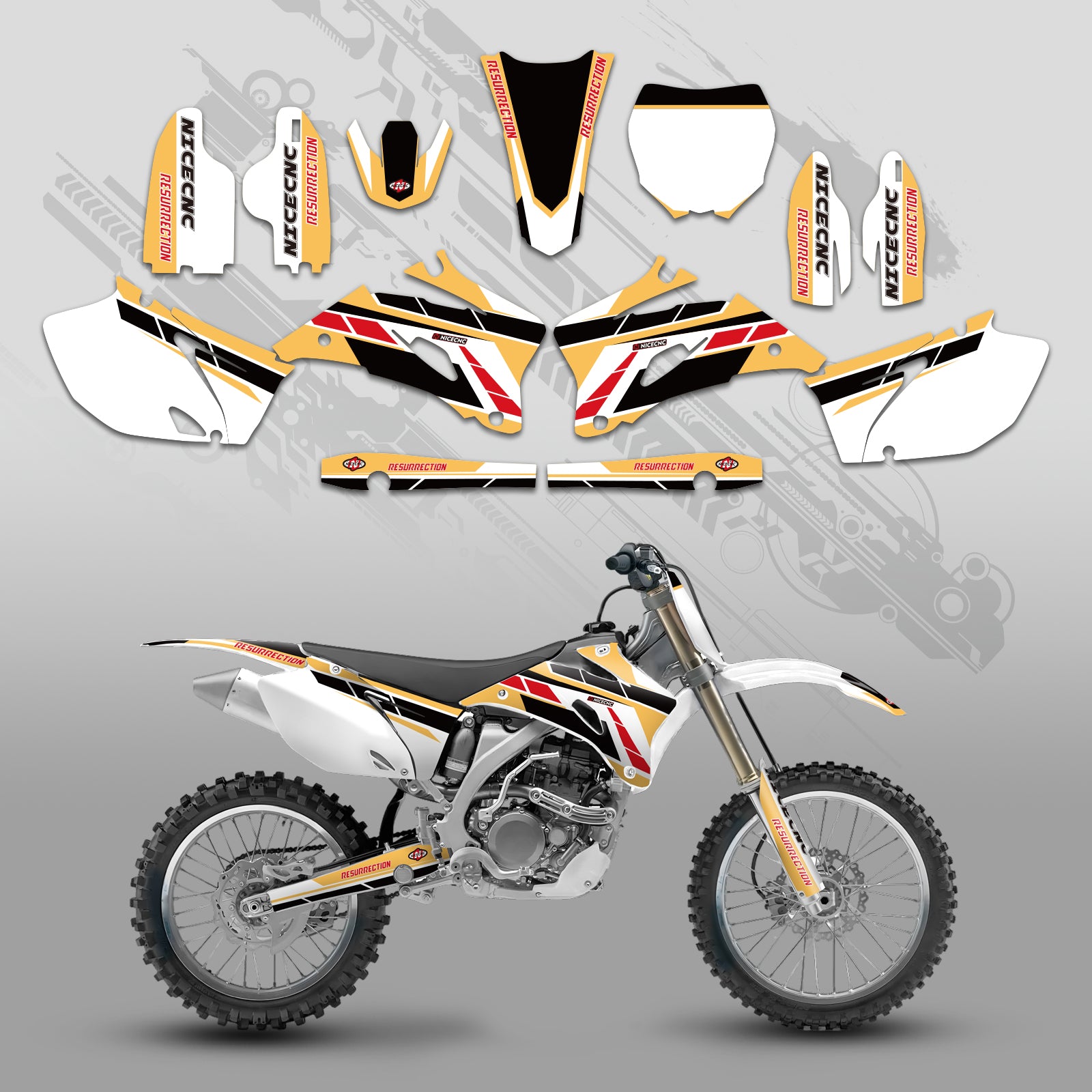 Motorrad Volle Grafiken Decals Aufkleber Kit Für YAMAHA YZ250F YZ450F 2006-2009