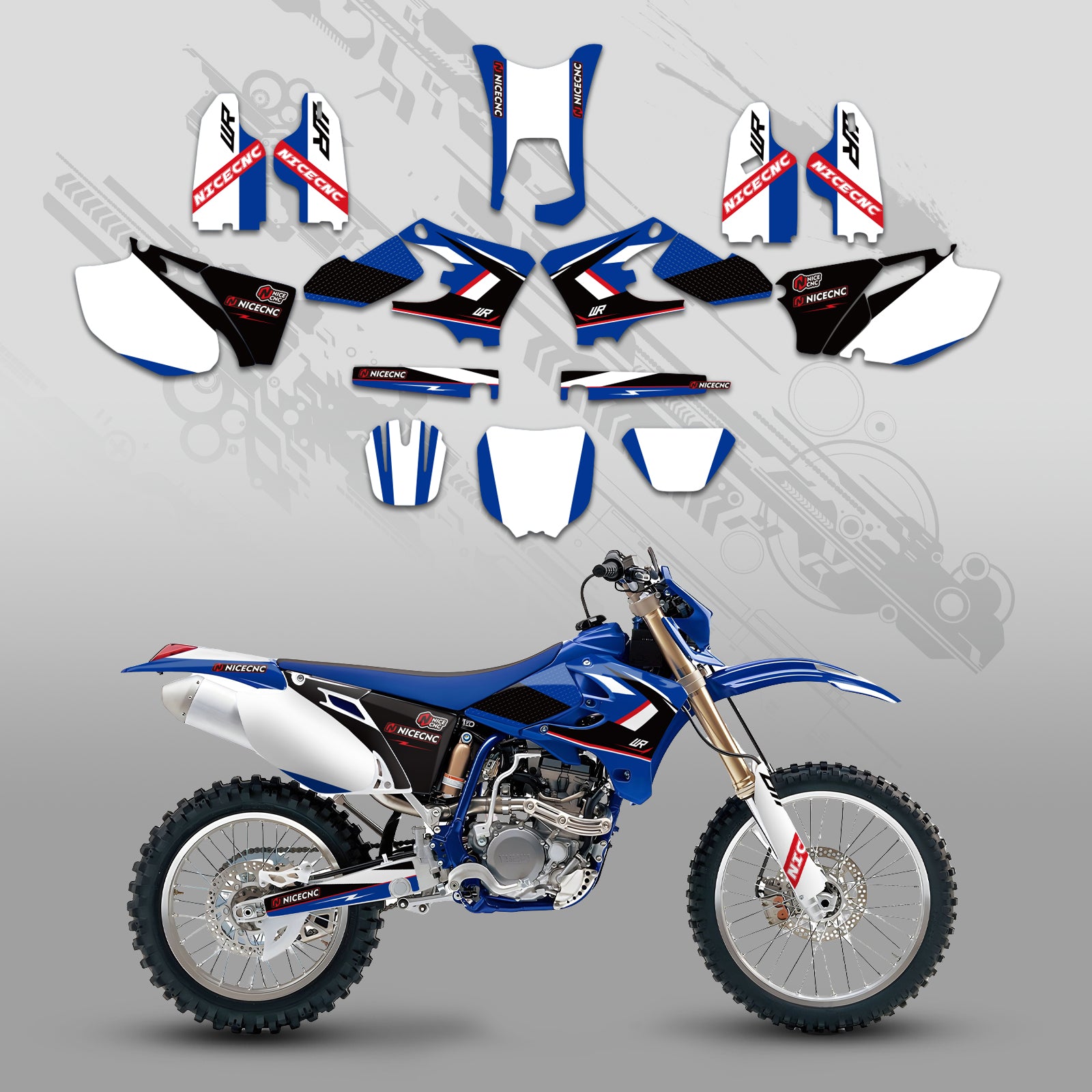 Motorrad Volle Grafiken Decals Aufkleber Kit Für YAMAHA WR250F WR450F 2005-2006