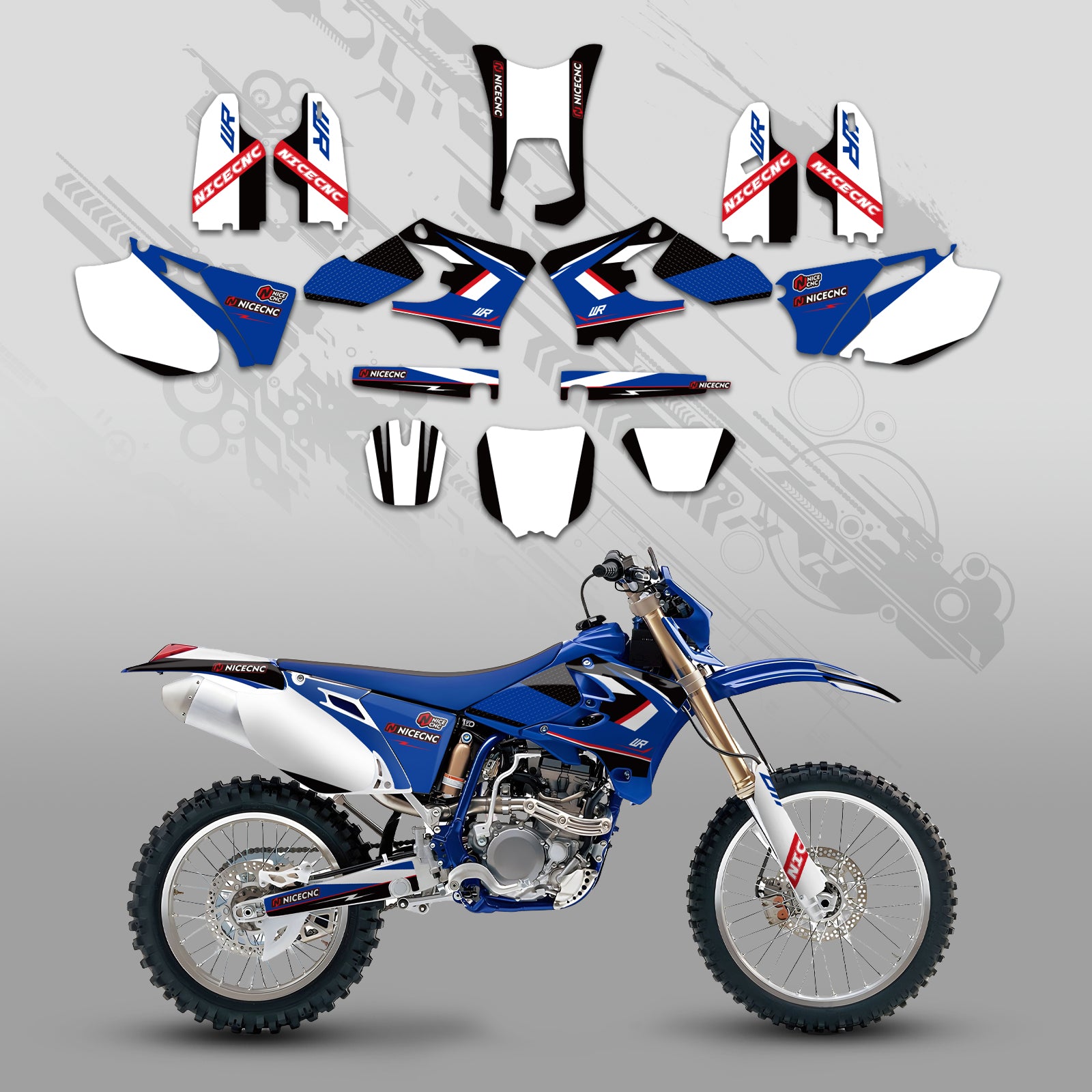 Motorrad Volle Grafiken Decals Aufkleber Kit Für YAMAHA WR250F WR450F 2005-2006