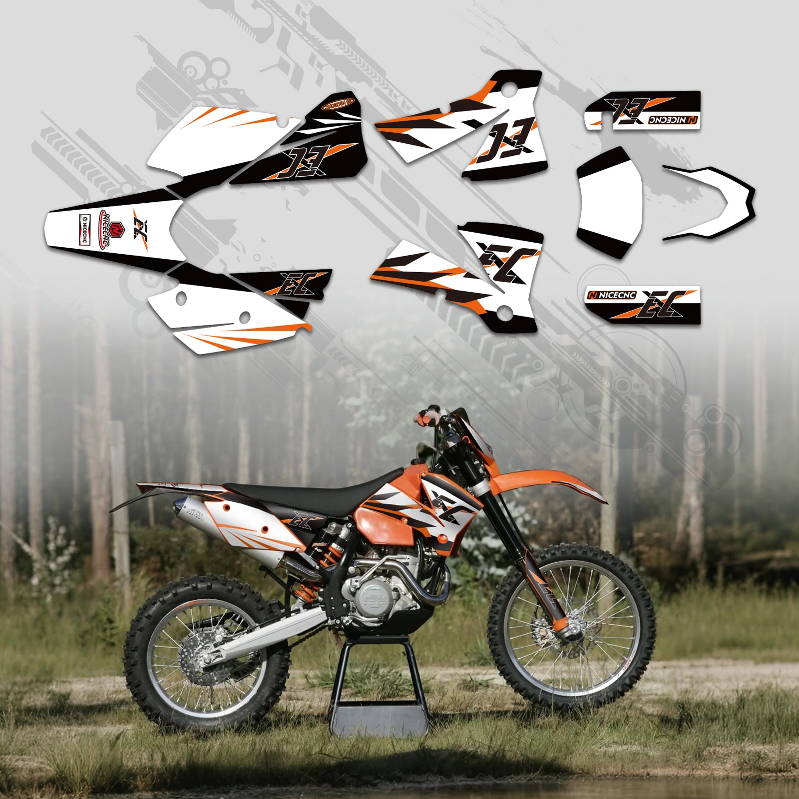 Motorrad Volle Grafiken Decals Aufkleber Kit Für KTM EXC 2001-2002