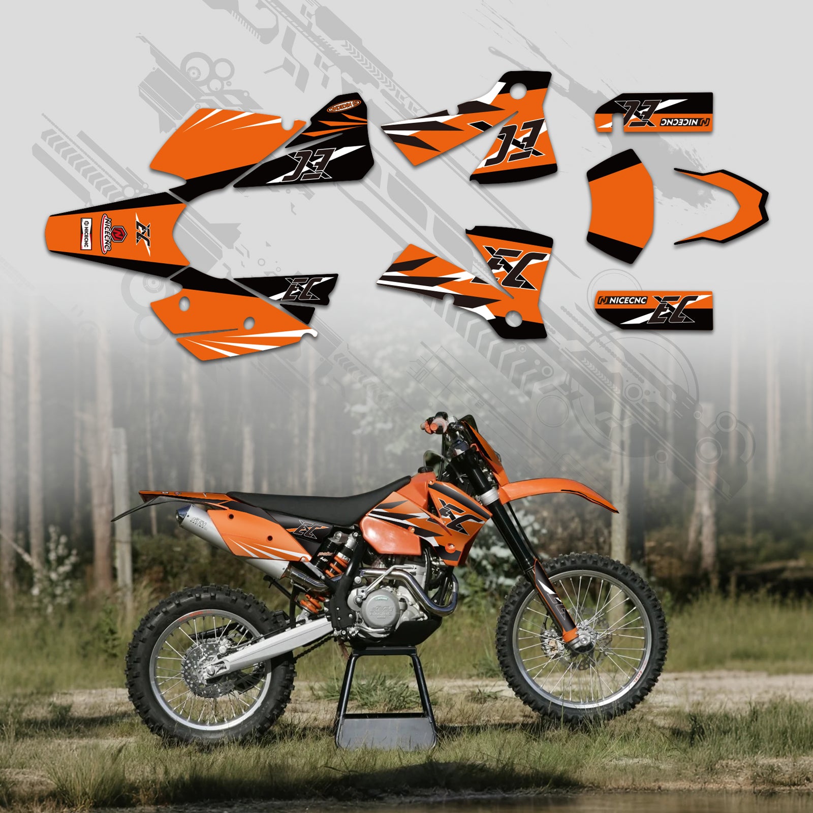 Motorrad Volle Grafiken Decals Aufkleber Kit Für KTM EXC 2001-2002
