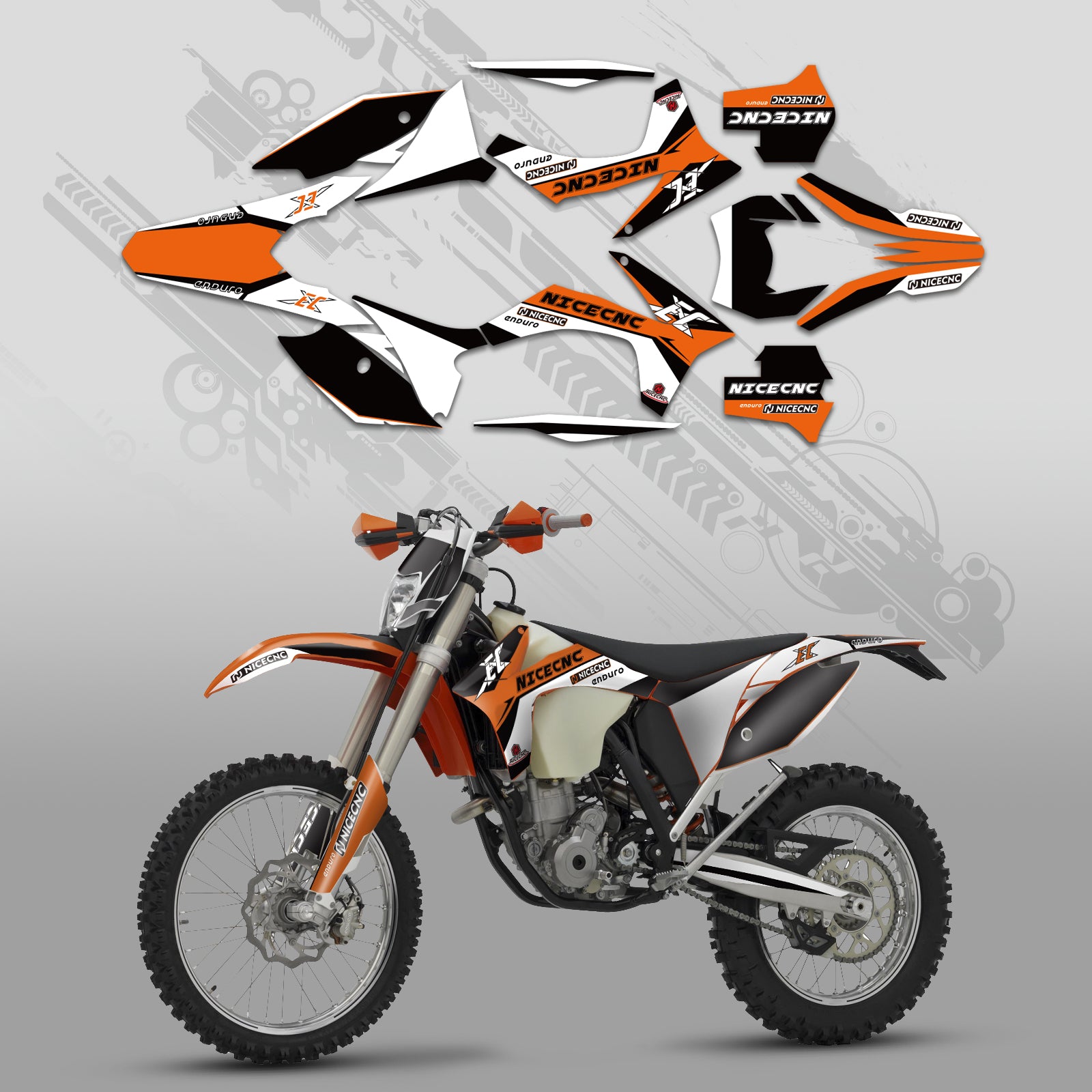 Motorrad Volle Grafiken Decals Aufkleber Kit Für KTM EXC 2012-2013 XC 2011