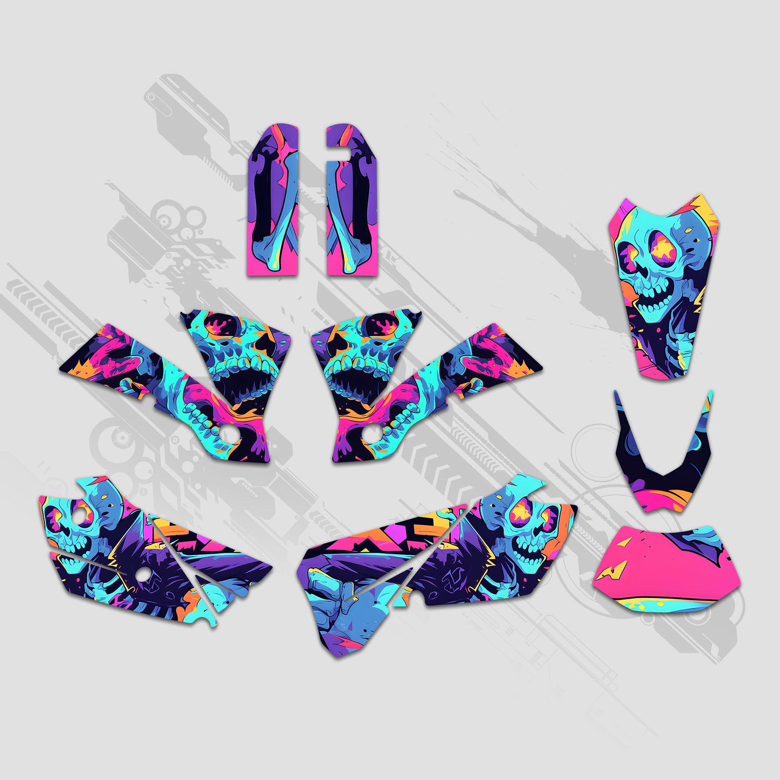 Komplettes Dekor-Set für Offroad-Motorräder der KTM EXC 2004