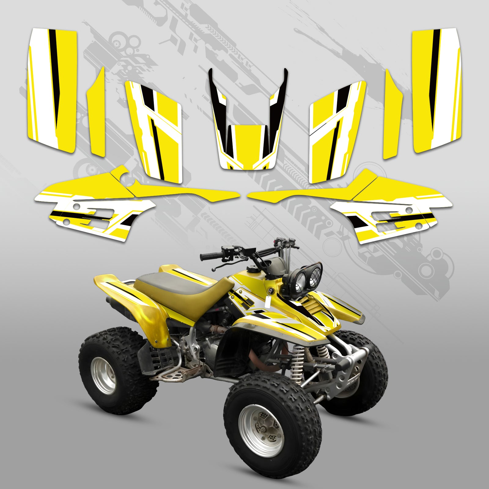 Komplettes ATV-Dekor-Set für Yamaha Warrior 350 (1987–2004)