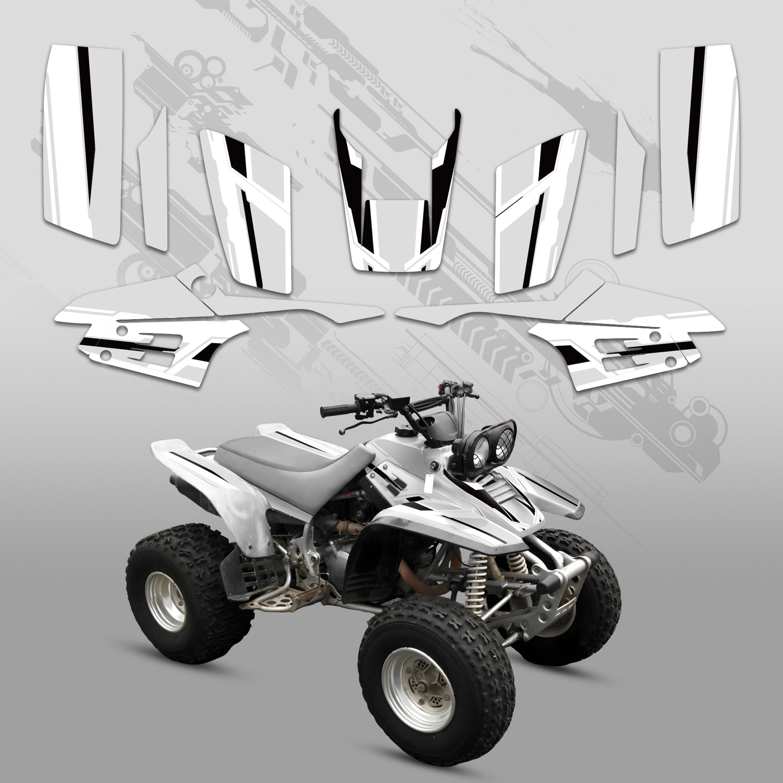Komplettes ATV-Dekor-Set für Yamaha Warrior 350 (1987–2004)