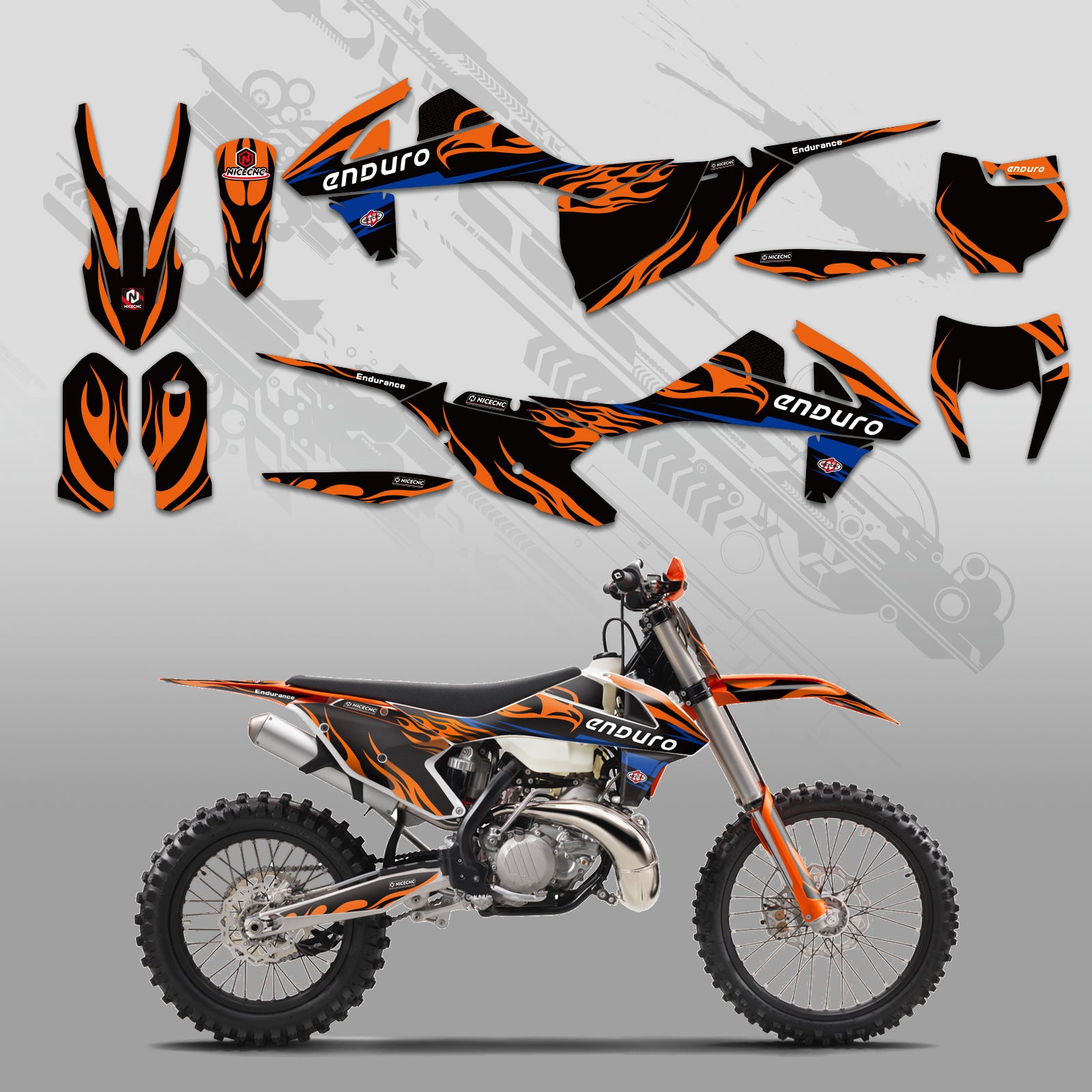 Motorrad-Vollgrafik-Dekor-Aufkleber-Kit für KTM EXC/XC/XCF 2017-2019