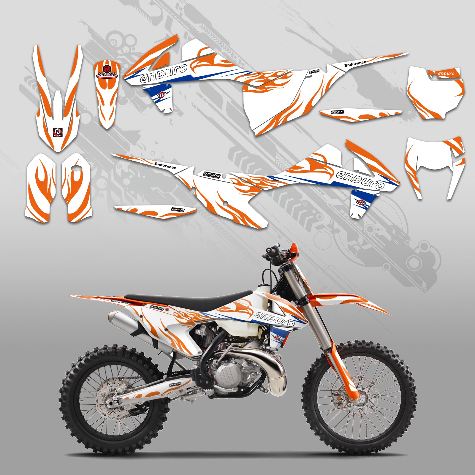 Offroad-Motorrad Vollgrafik-Dekor-Aufkleber-Kit für KTM EXC/XC/XCF 2017-2019