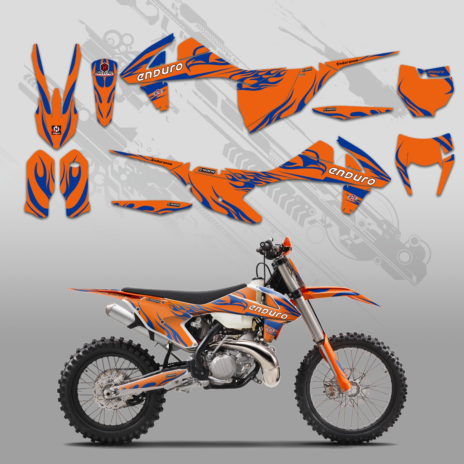 Offroad-Motorrad Vollgrafik-Dekor-Aufkleber-Kit für KTM EXC/XC/XCF 2017-2019