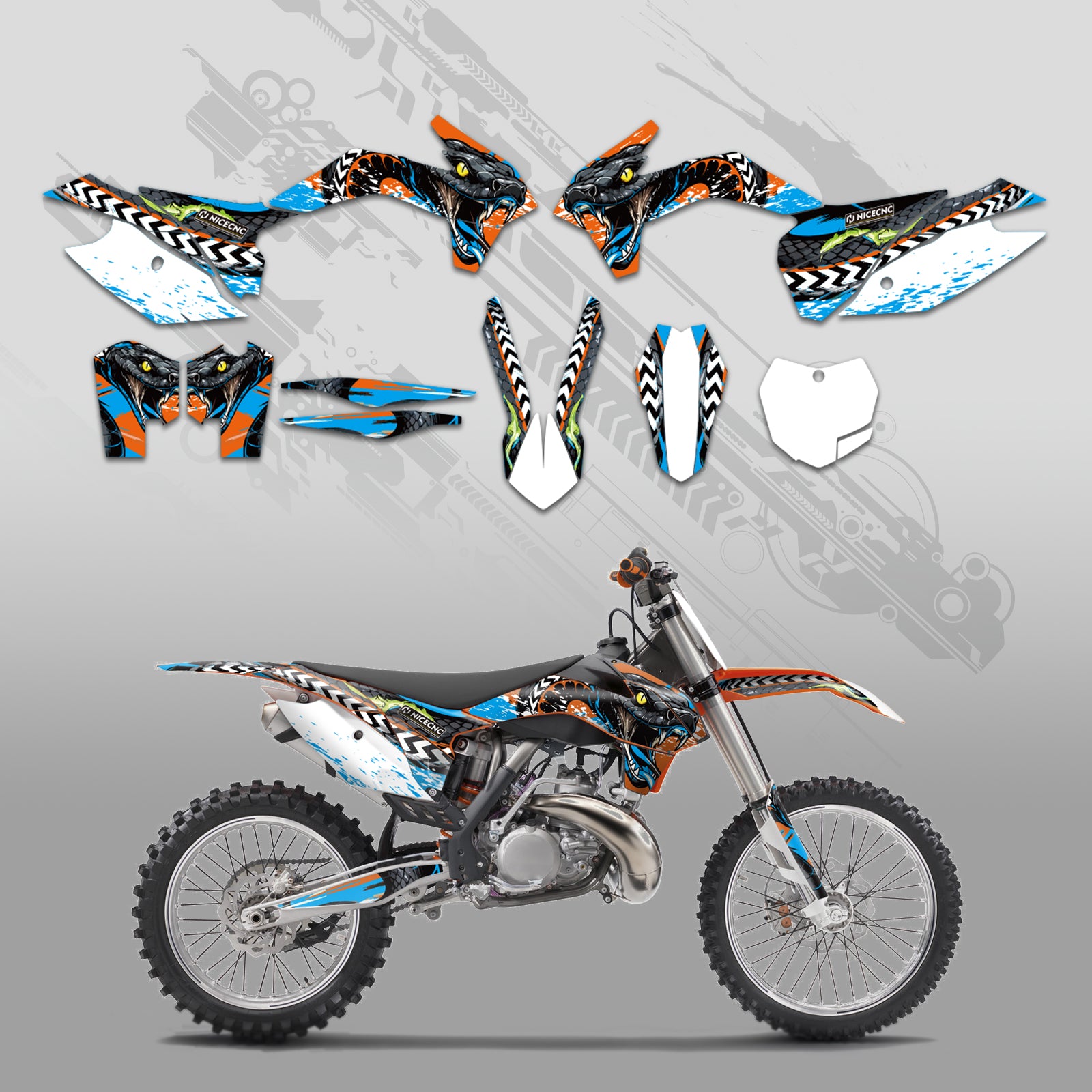 Motorrad-Vollgrafik-Dekor-Aufkleber-Kit für KTM SX XC 125-450F 2013-2015 EXC XC-W XCF-W 2014