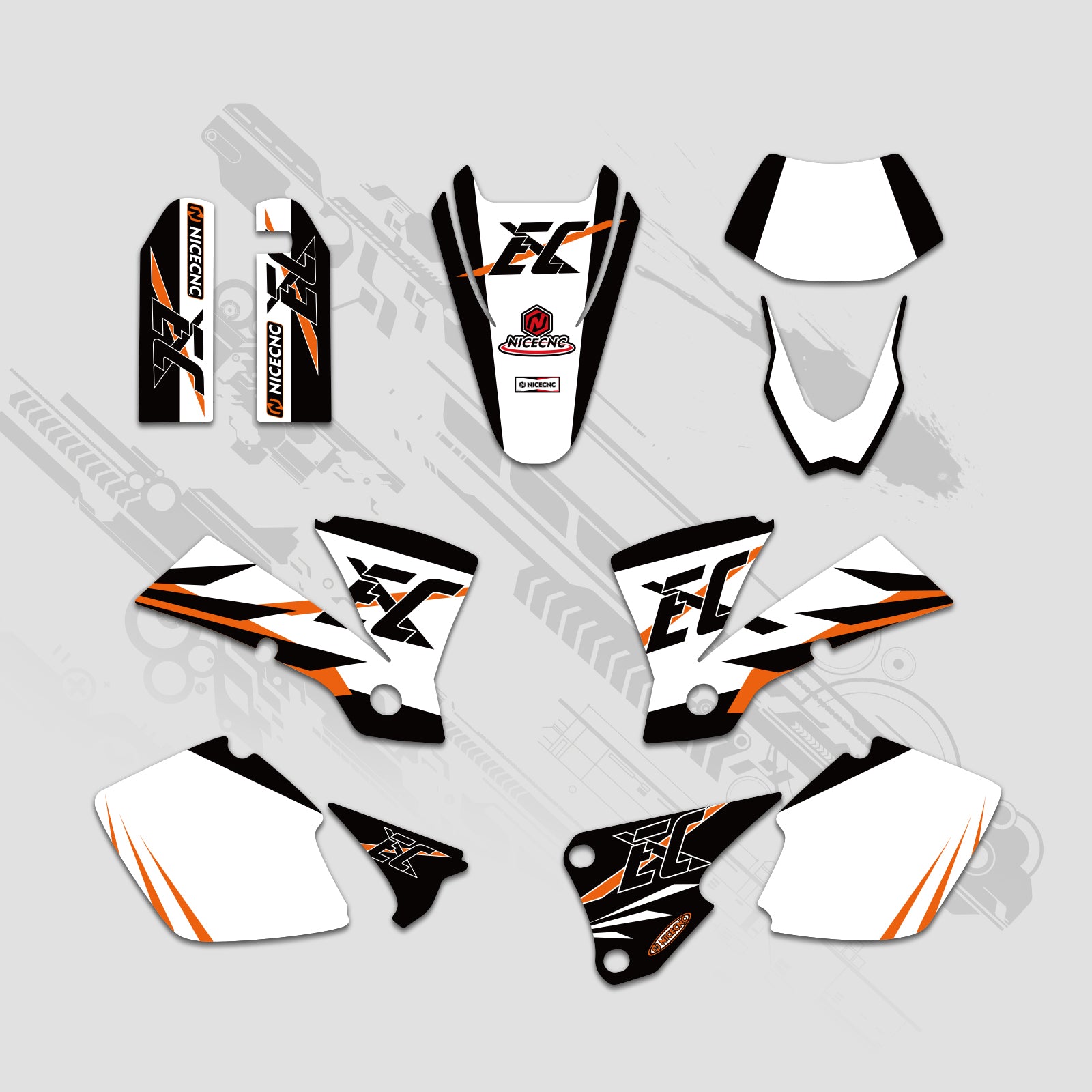 Motorrad-Vollgrafik-Dekor-Aufkleber-Kit für KTM EXC 2003