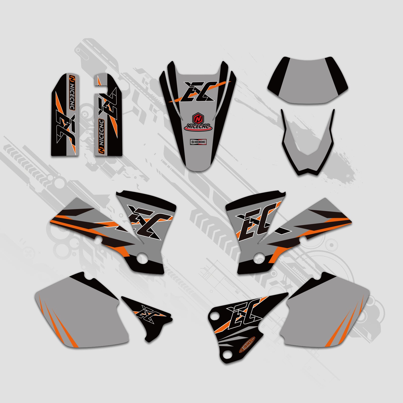Offroad-Motorrad Vollgrafik-Dekor-Aufkleber-Kit für KTM EXC 2003