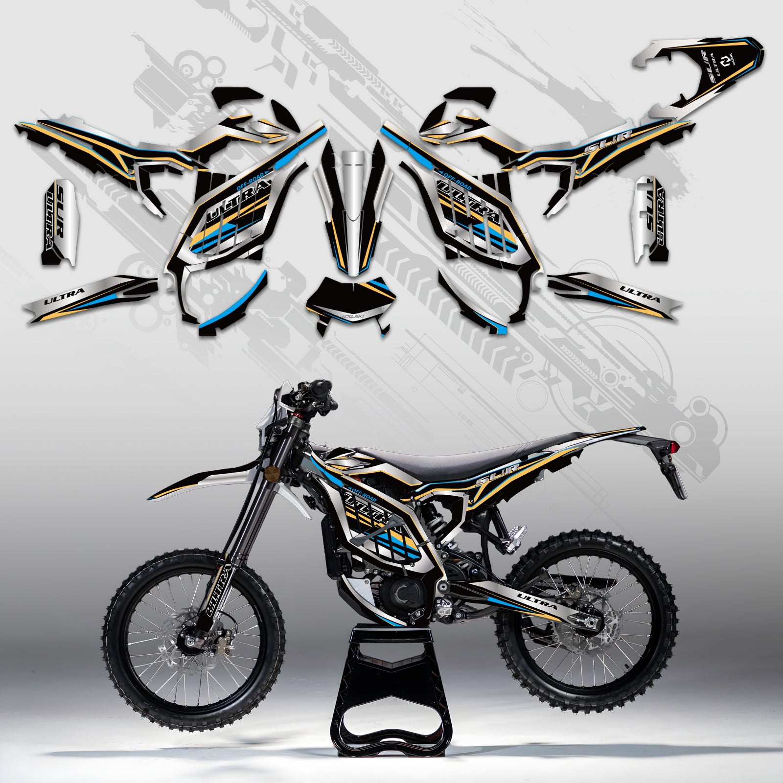 Elektro-Dirtbike Komplett-Dekor Aufkleber-Set für Surron Ultra Bee, alle Baujahre